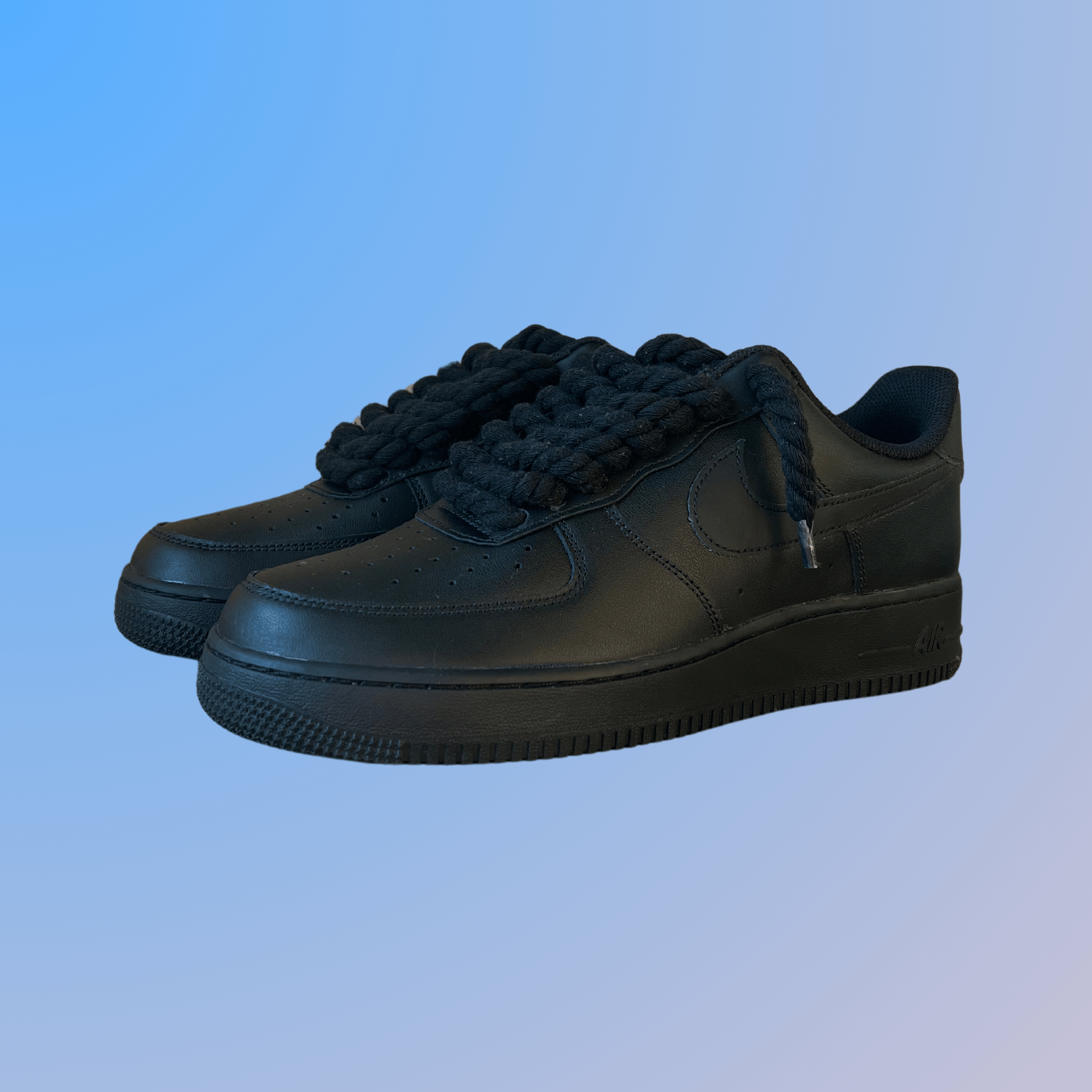 Nike Air Force 1 '07 Black Chunky Rope Lace (Black) (new)