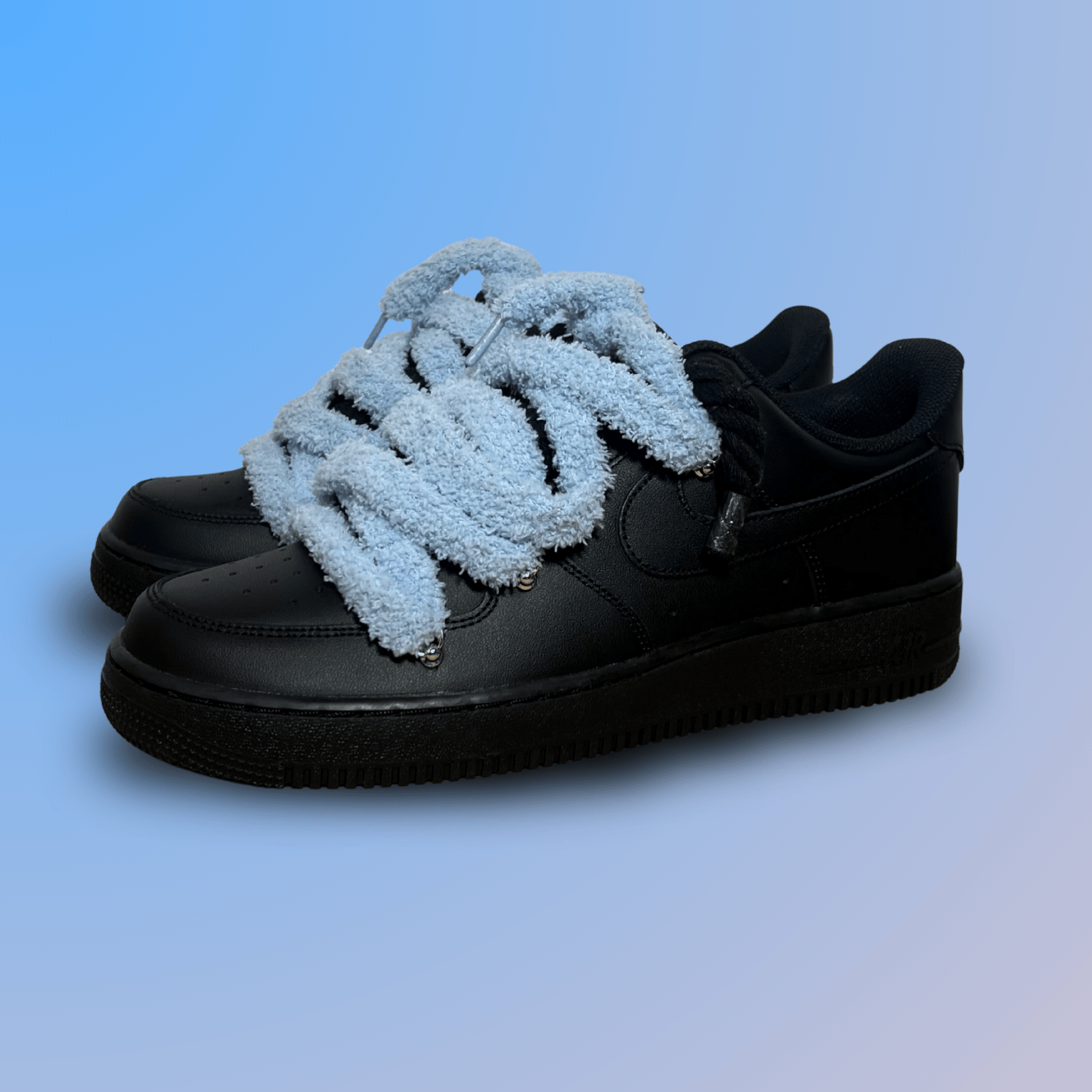 Nike Air Force 1 Black Chimney Cake Baby Blue