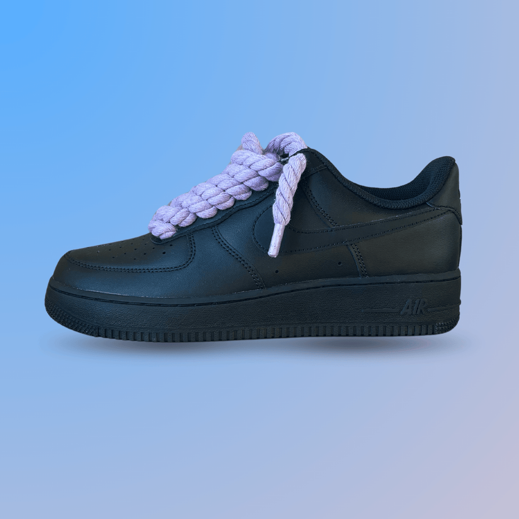Nike Air Force 1 '07 Black Chunky Rope Lace (Light Purple) (new)