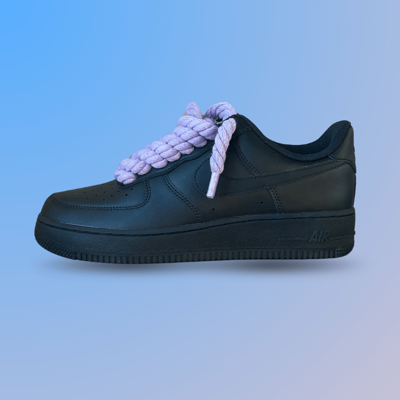 Nike Air Force 1 '07 Black Chunky Rope Lace (Light Purple) (new)
