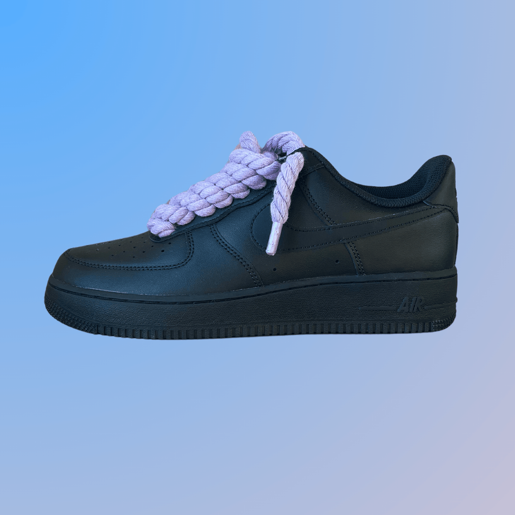 Nike Air Force 1 '07 Black Chunky Rope Lace (Light Purple) (new)