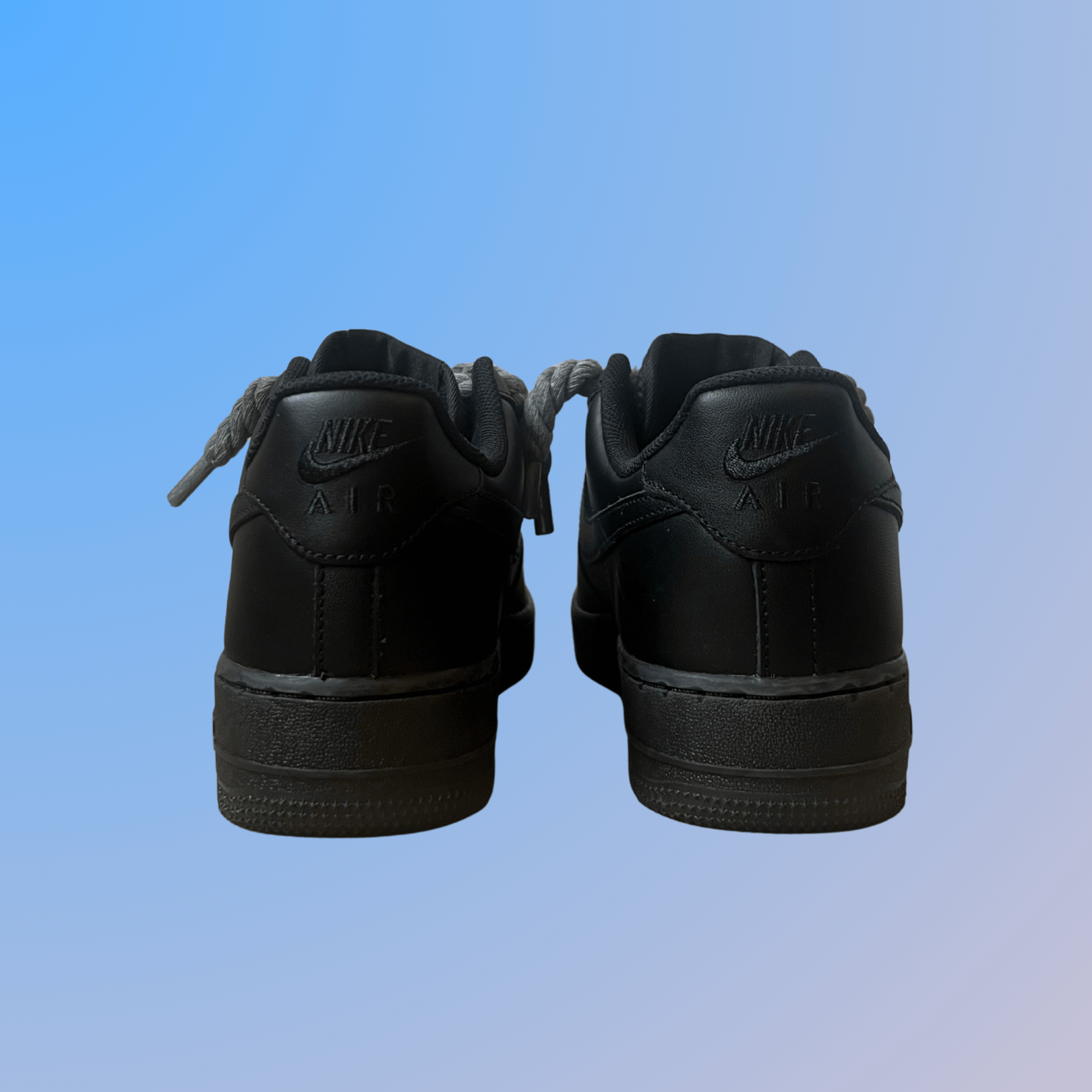 Nike Air Force 1 '07 Black Chunky Rope Lace (Grey) (new)