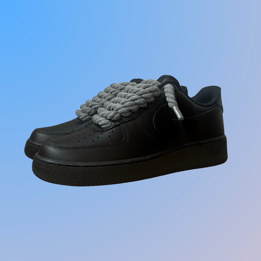 Nike Air Force 1 '07 Black Chunky Rope Lace (Grey) (new)