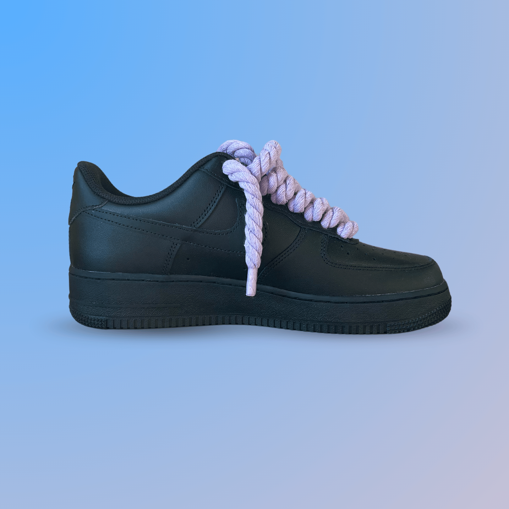 Nike Air Force 1 '07 Black Chunky Rope Lace (Light Purple) (new)