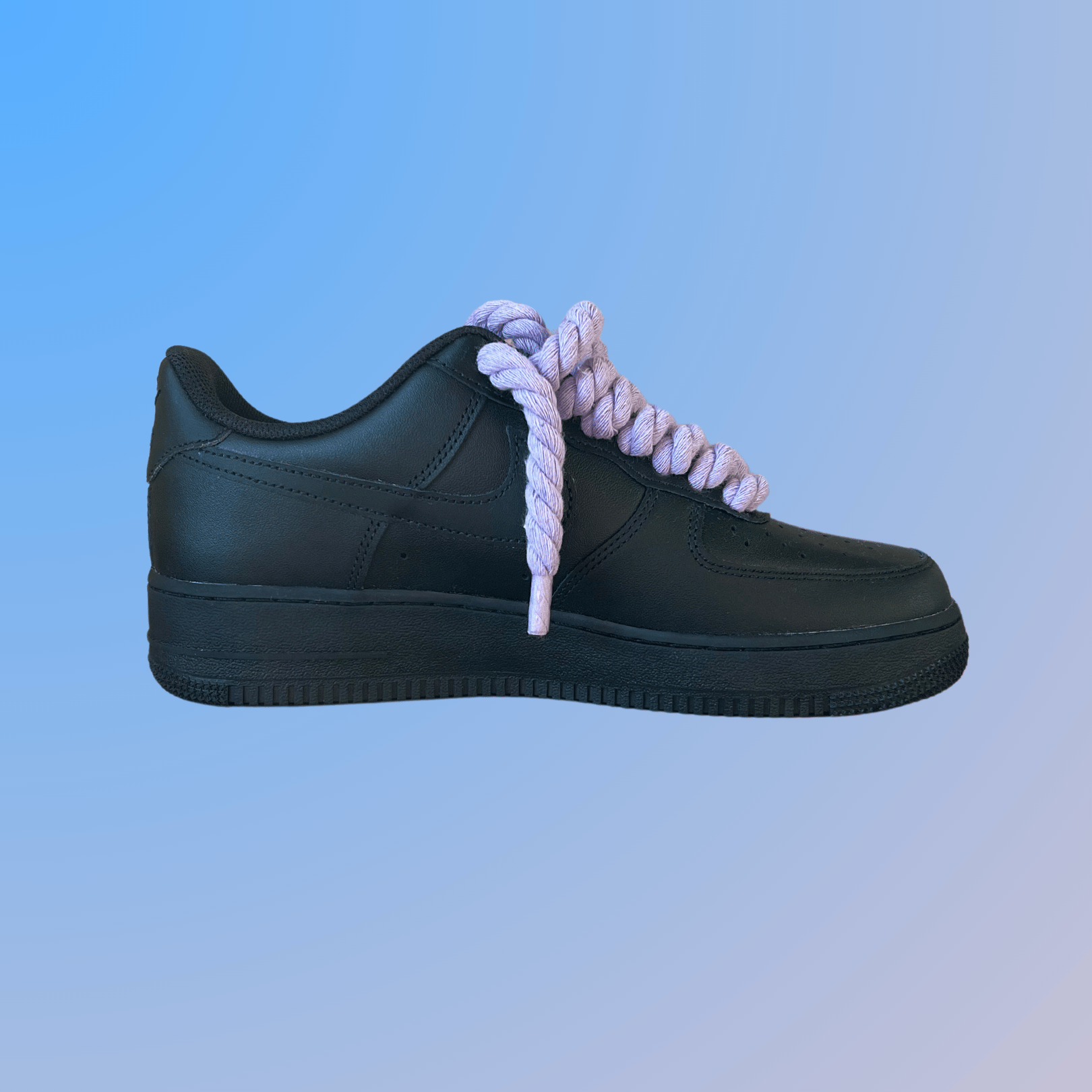 Nike Air Force 1 '07 Black Chunky Rope Lace (Light Purple) (new)