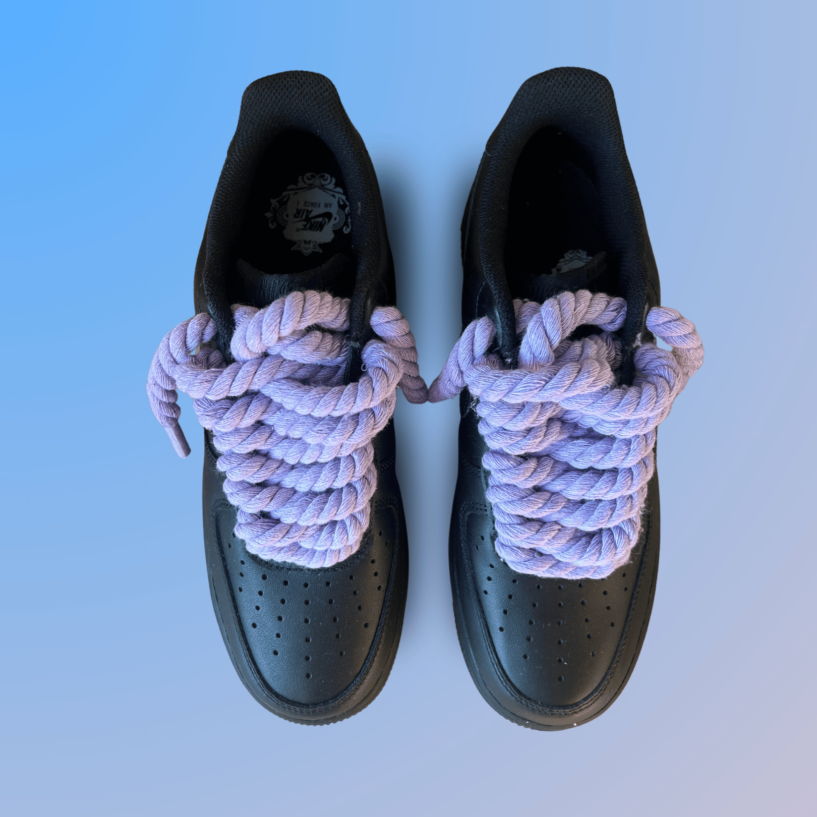 Nike Air Force 1 '07 Black Chunky Rope Lace (Light Purple) (new)