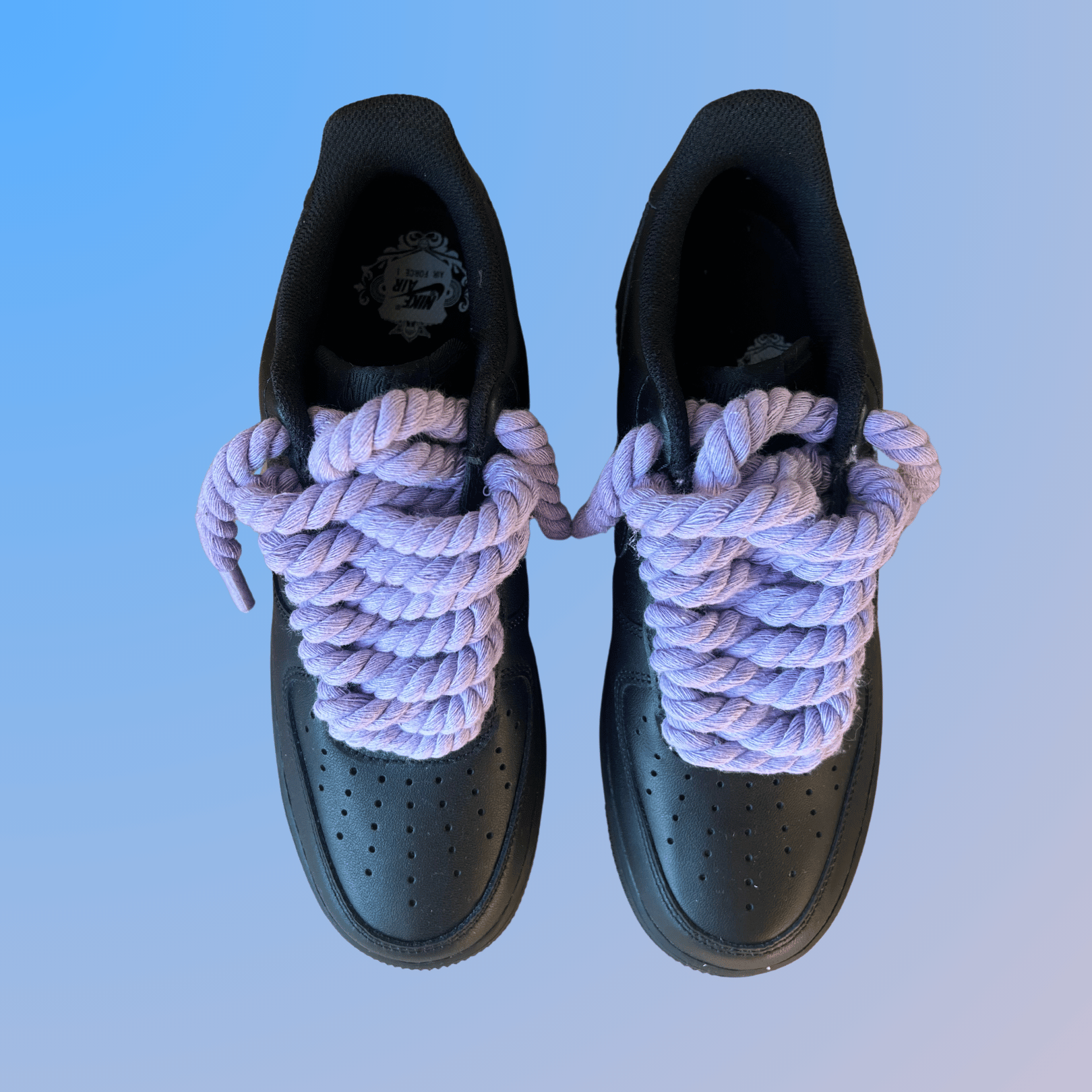 Nike Air Force 1 '07 Black Chunky Rope Lace (Light Purple) (new)