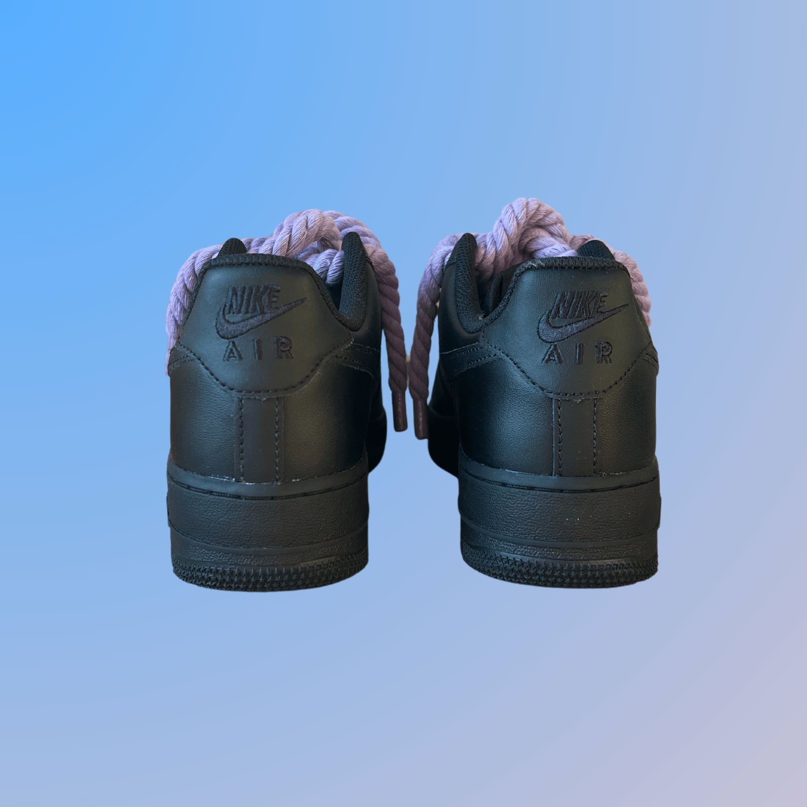 Nike Air Force 1 '07 Black Chunky Rope Lace Light Purple