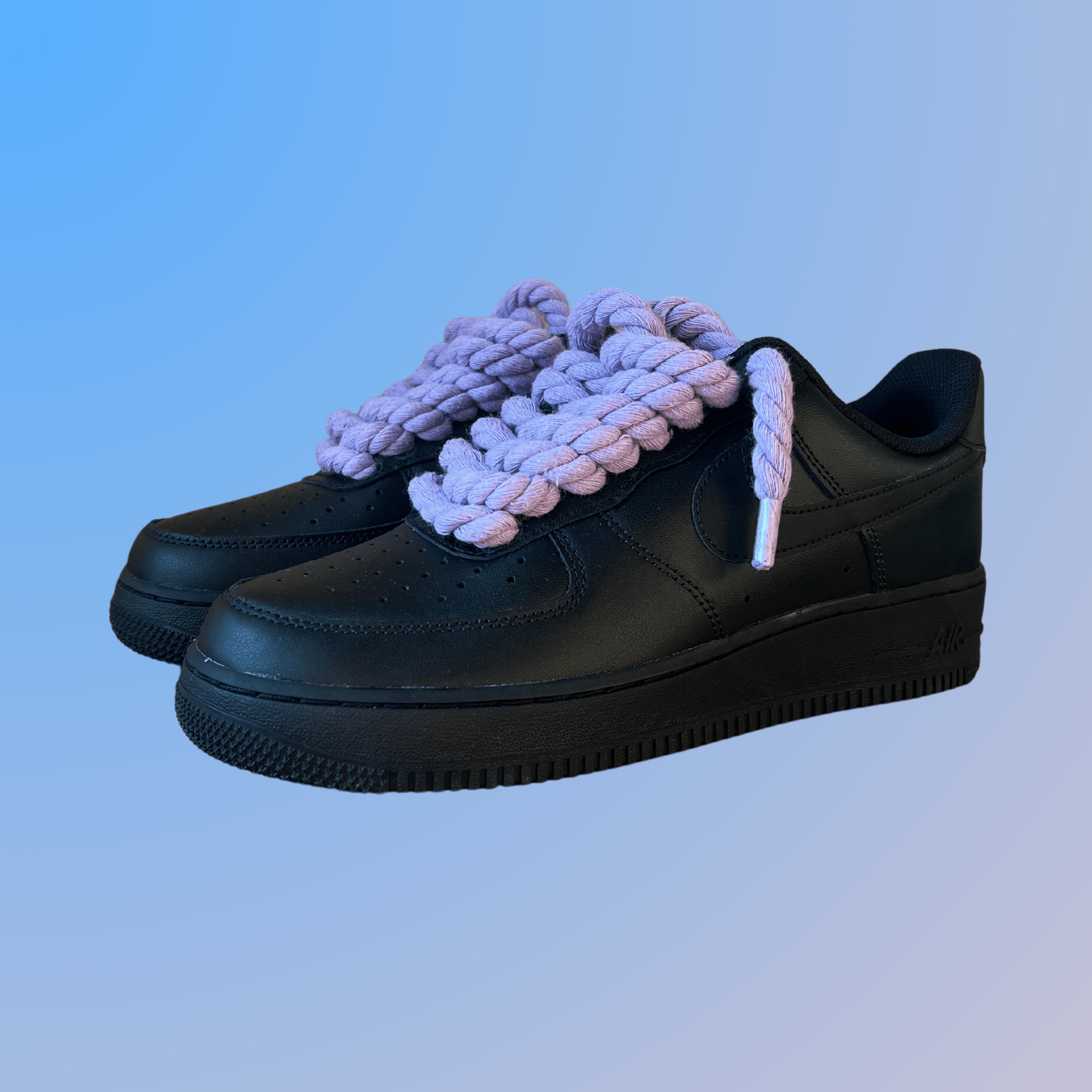 Nike Air Force 1 '07 Black Chunky Rope Lace (Light Purple) (new)