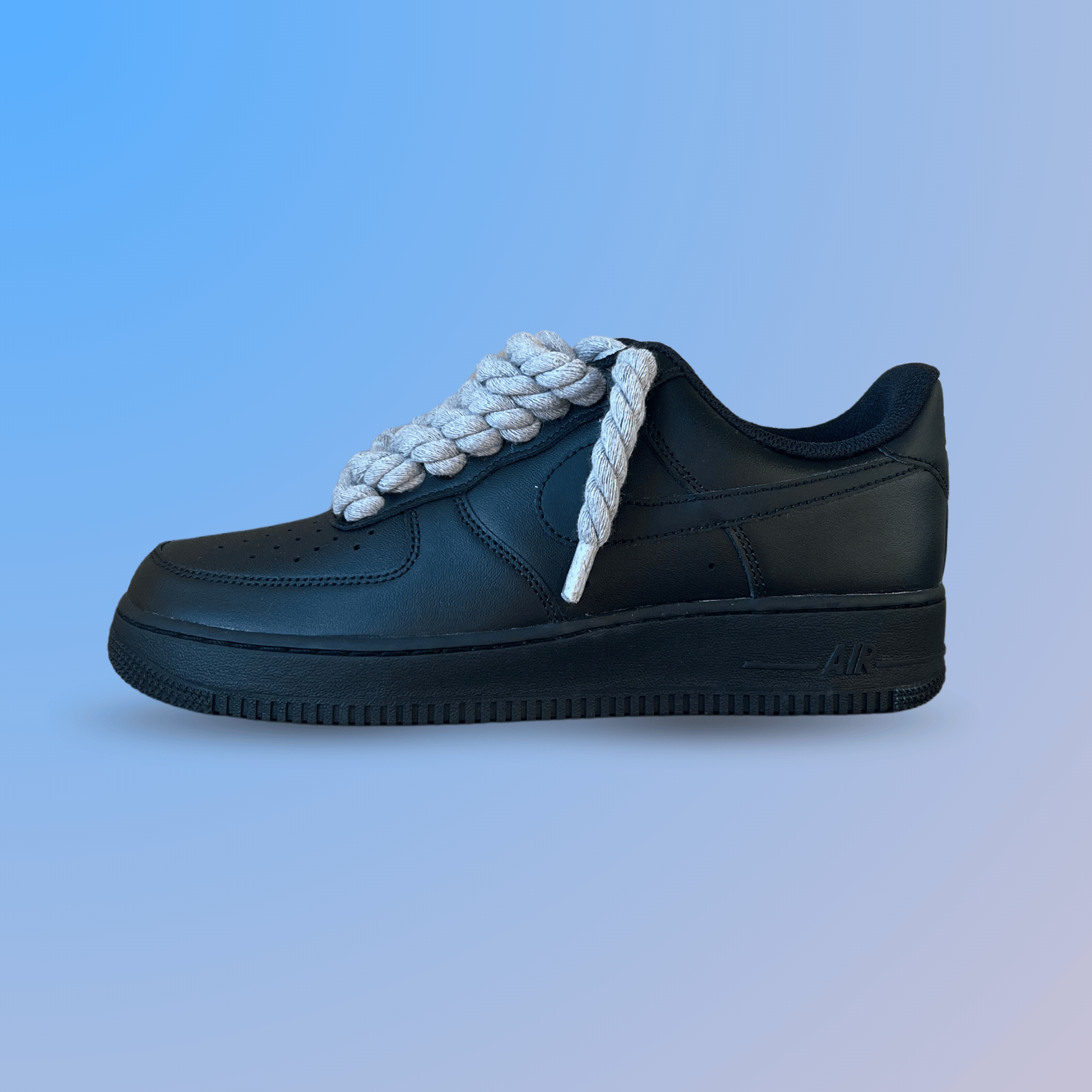 Nike Air Force 1 '07 Black Chunky Rope Lace (Grey) (new)