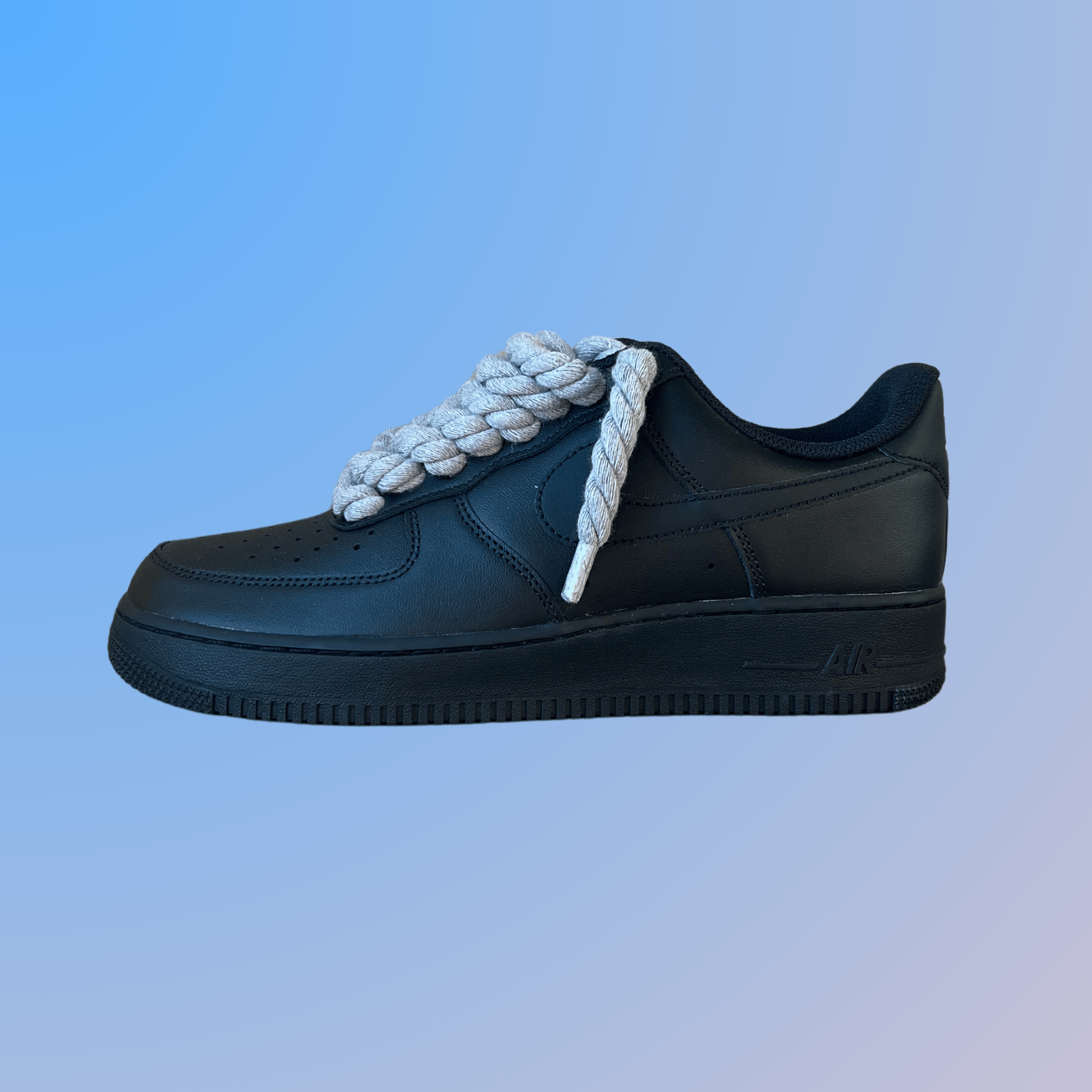 Nike Air Force 1 '07 Black Chunky Rope Lace (Grey) (new)