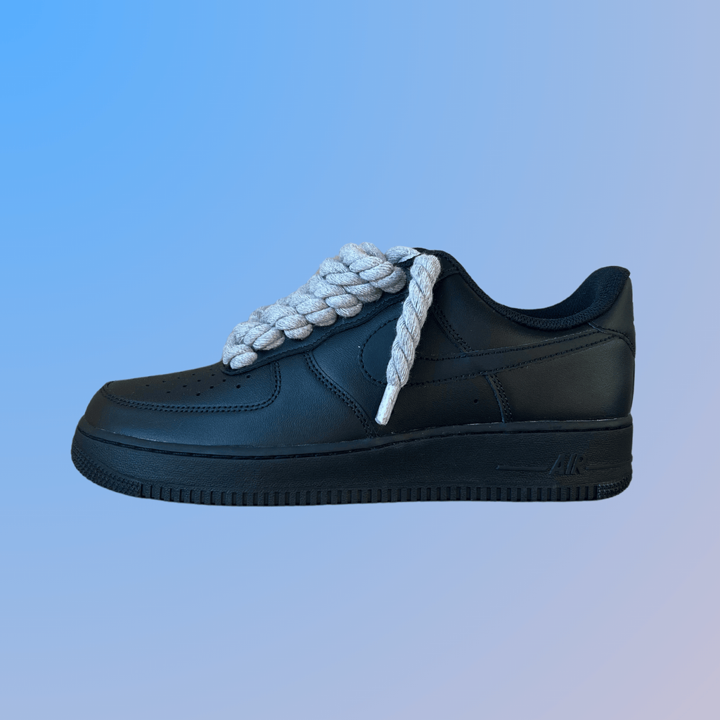 Nike Air Force 1 '07 Black Chunky Rope Lace (Grey) (new)