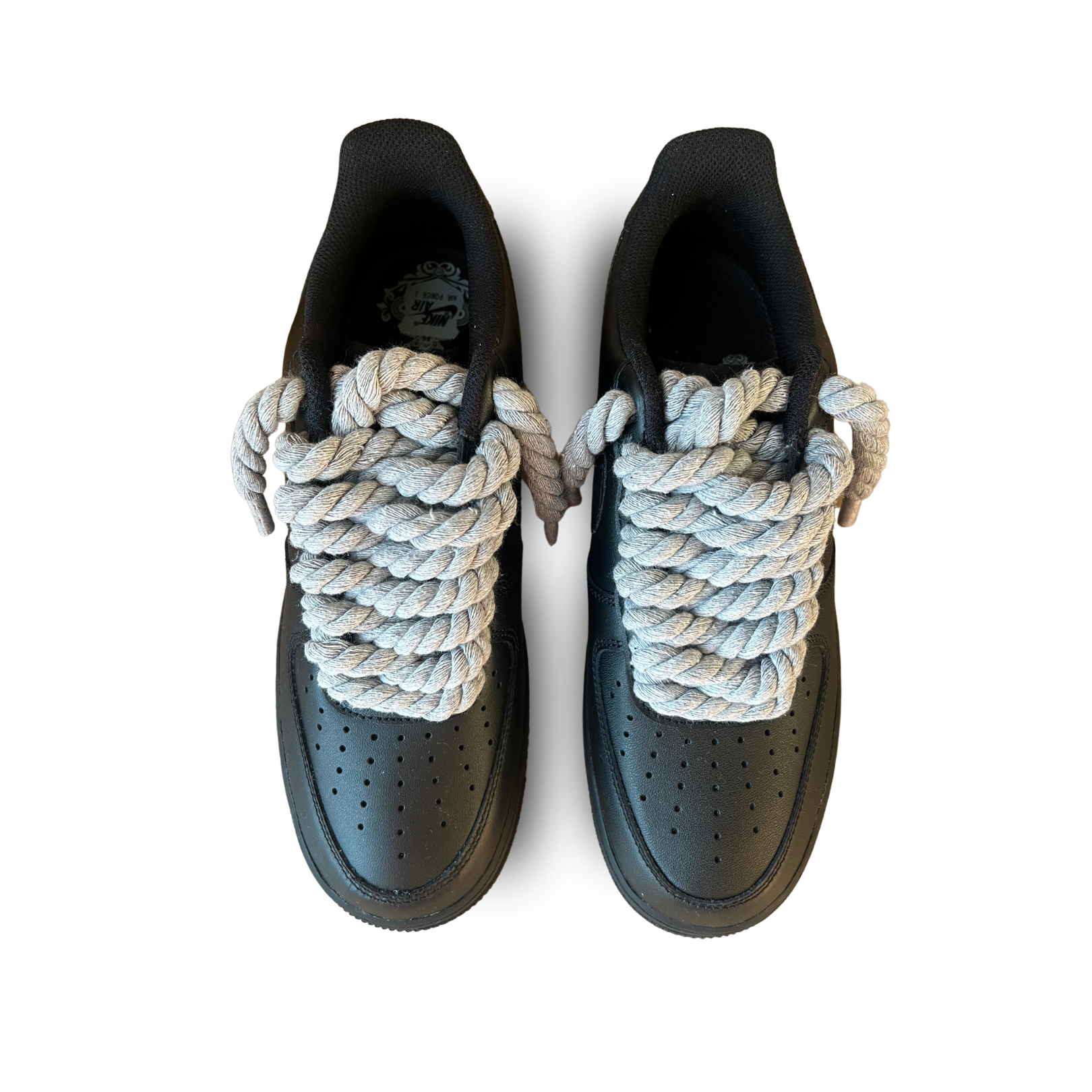 Nike Air Force 1 '07 Black Chunky Rope Lace (Grey) (new)