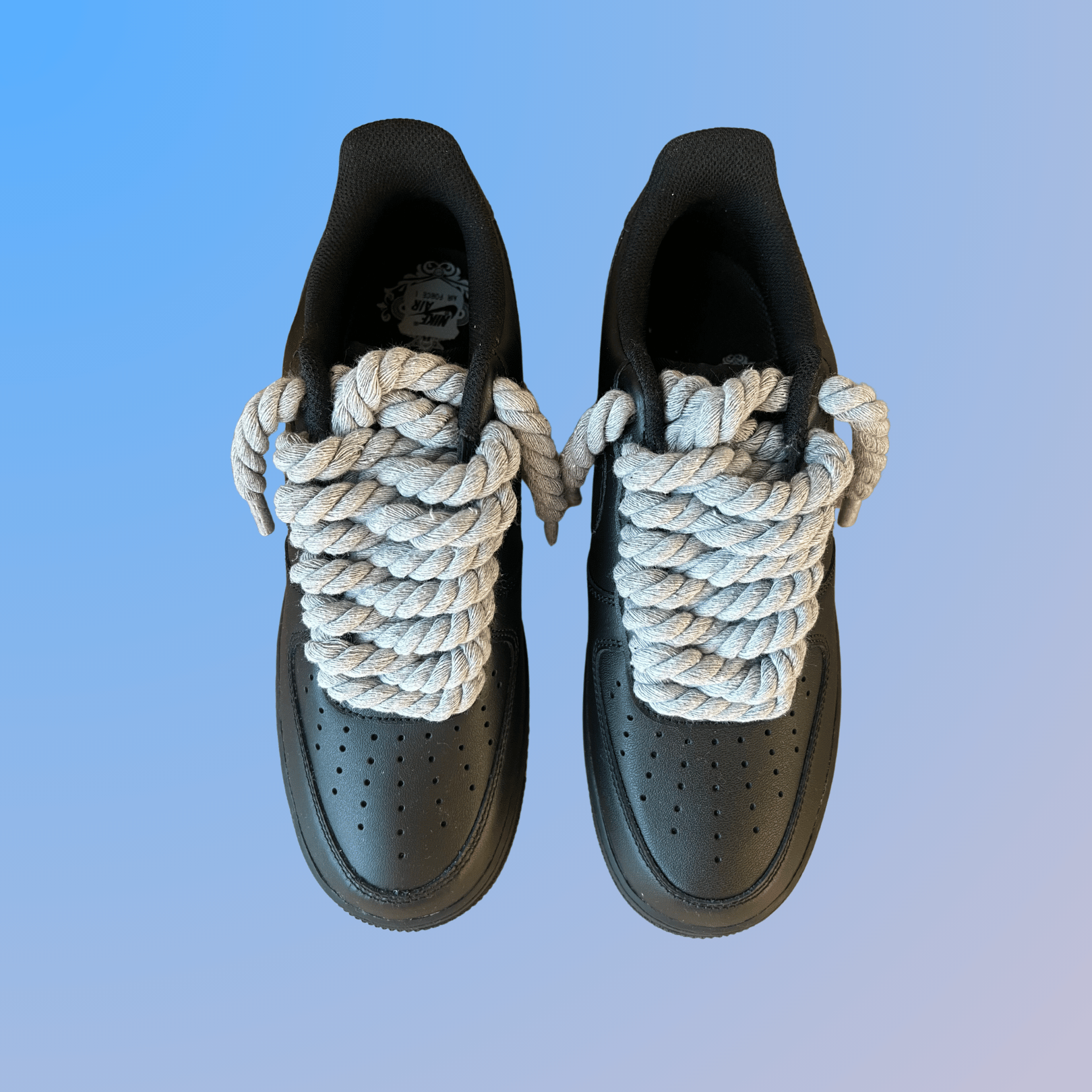 Nike Air Force 1 '07 Black Chunky Rope Lace (Grey) (new)