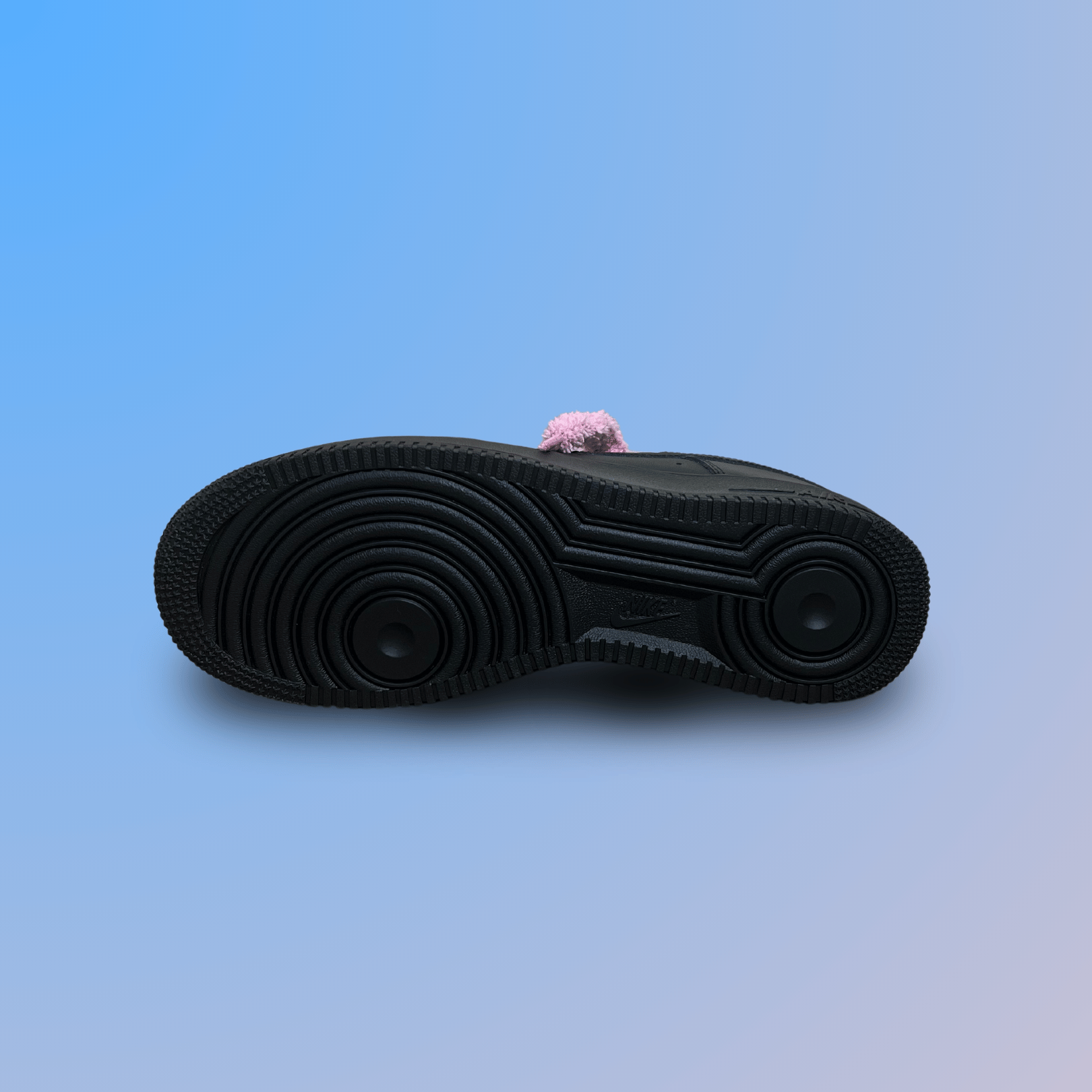 Nike Air Force 1 Black Fluffy Lace (Pink) (new)