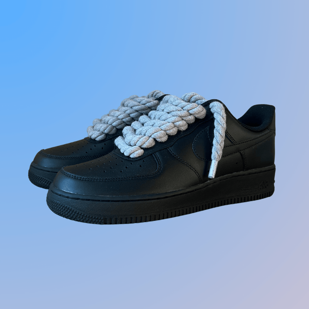 Nike Air Force 1 '07 Black Chunky Rope Lace (Grey) (new)
