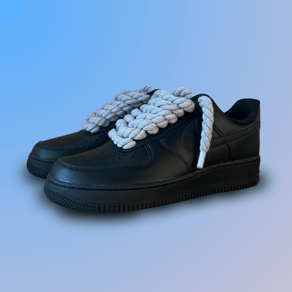Nike Air Force 1 '07 Black Chunky Rope Lace (Grey) (new)