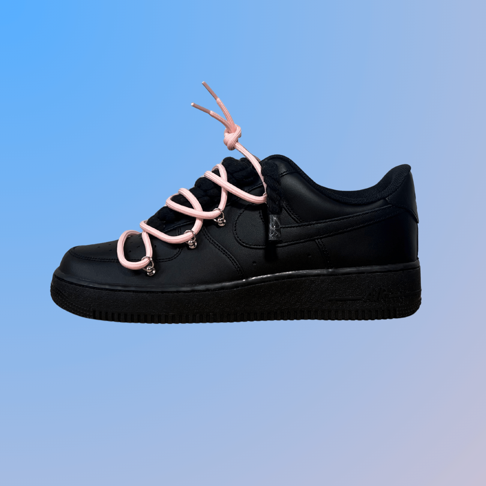 Nike Air Force 1 Black Lanvin Rope Lace (Black White) (új)