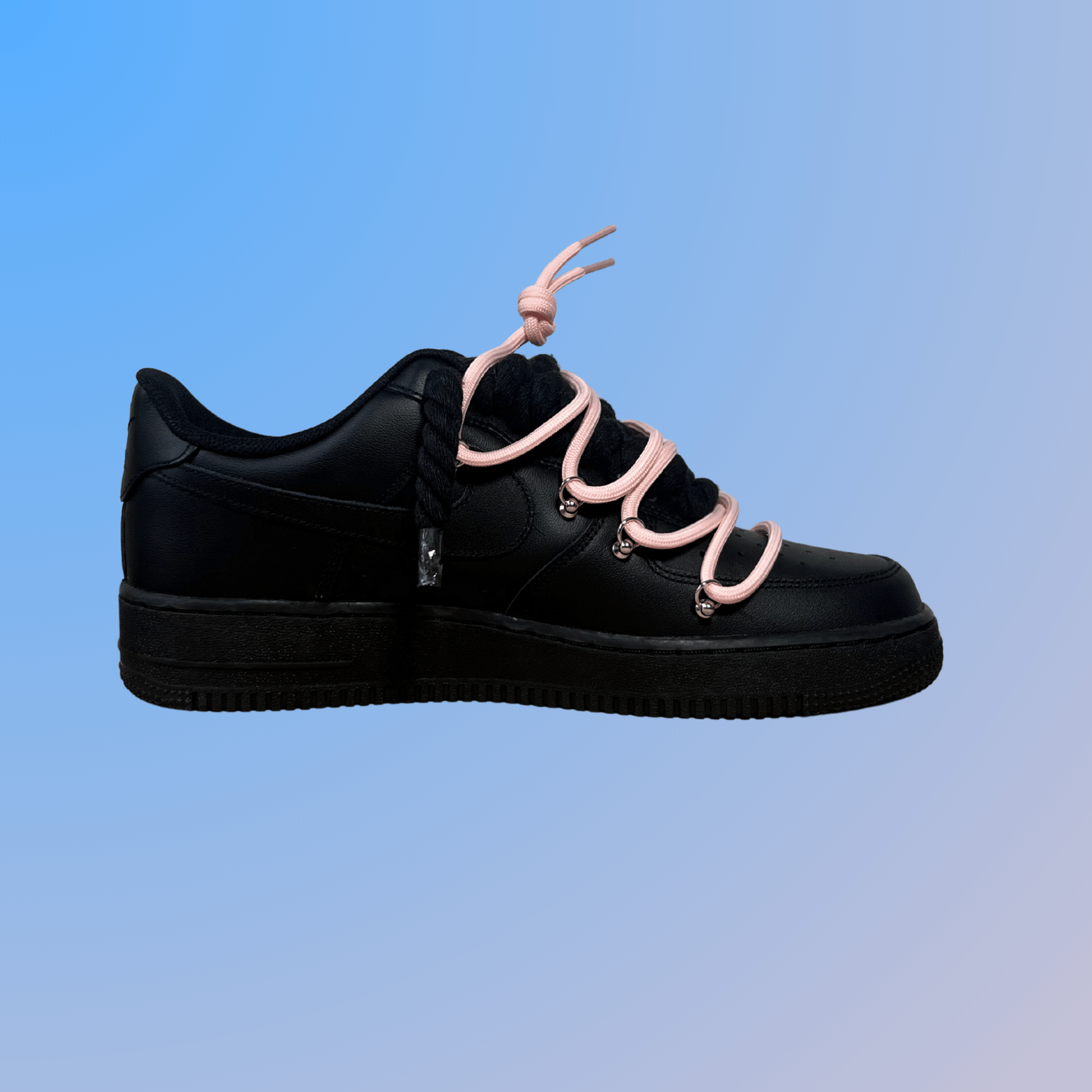 Nike Air Force 1 Black Lanvin Rope Lace (Black White) (új)