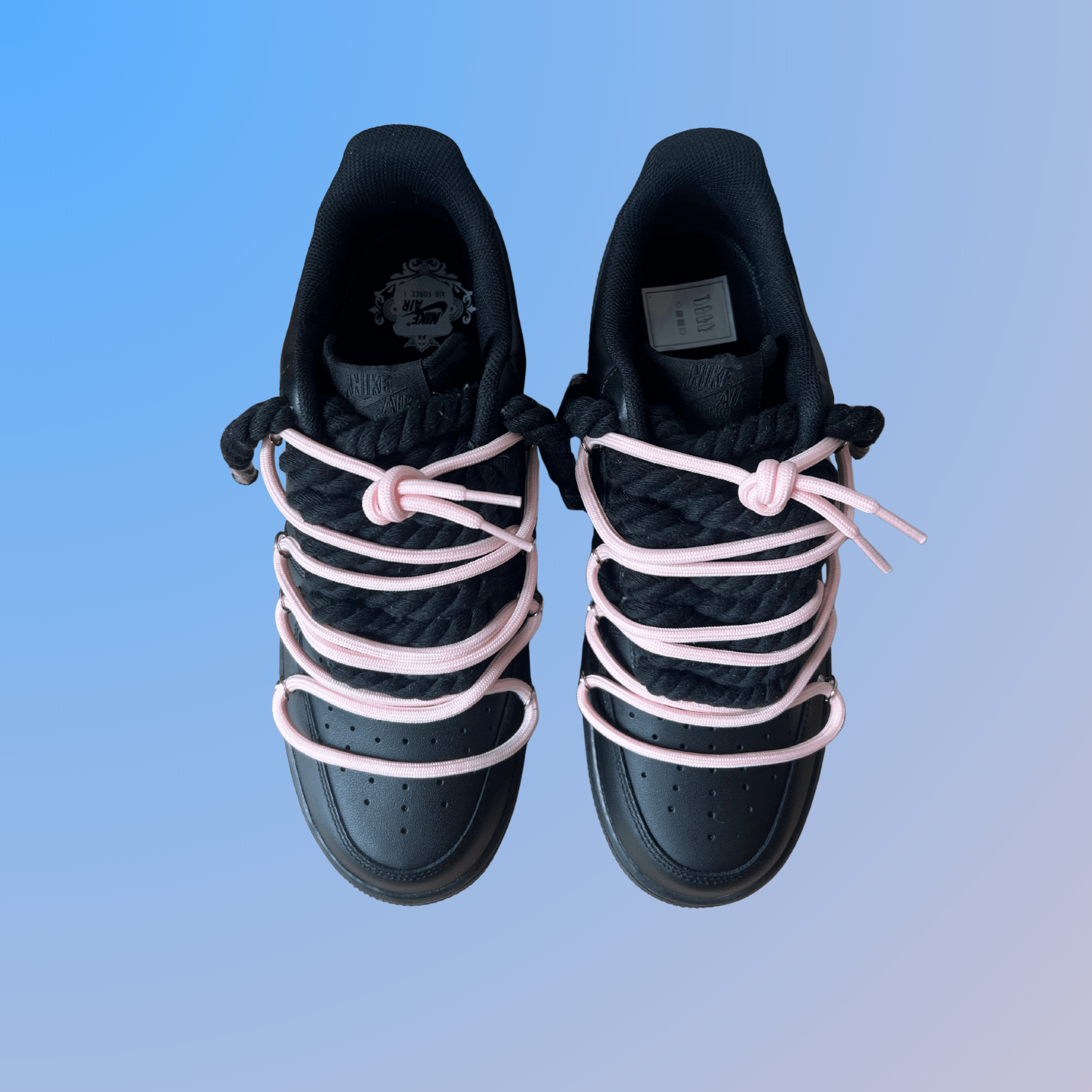 Nike Air Force 1 Black Lanvin Rope Lace (Black White) (új)