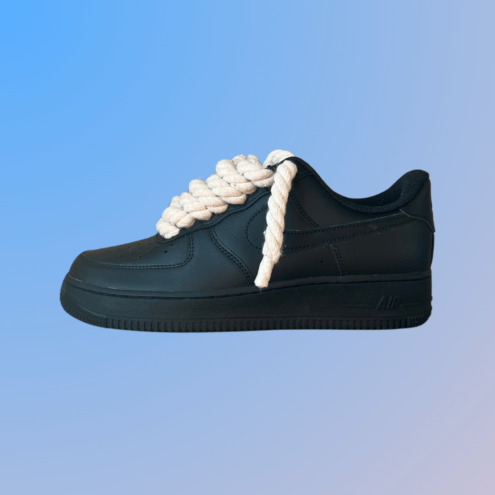 Nike Air Force 1 '07 Black Chunky Rope Lace (Beige) (New)