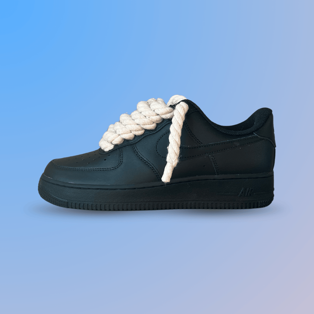 Nike Air Force 1 '07 Black Chunky Rope Lace (Beige) (New)