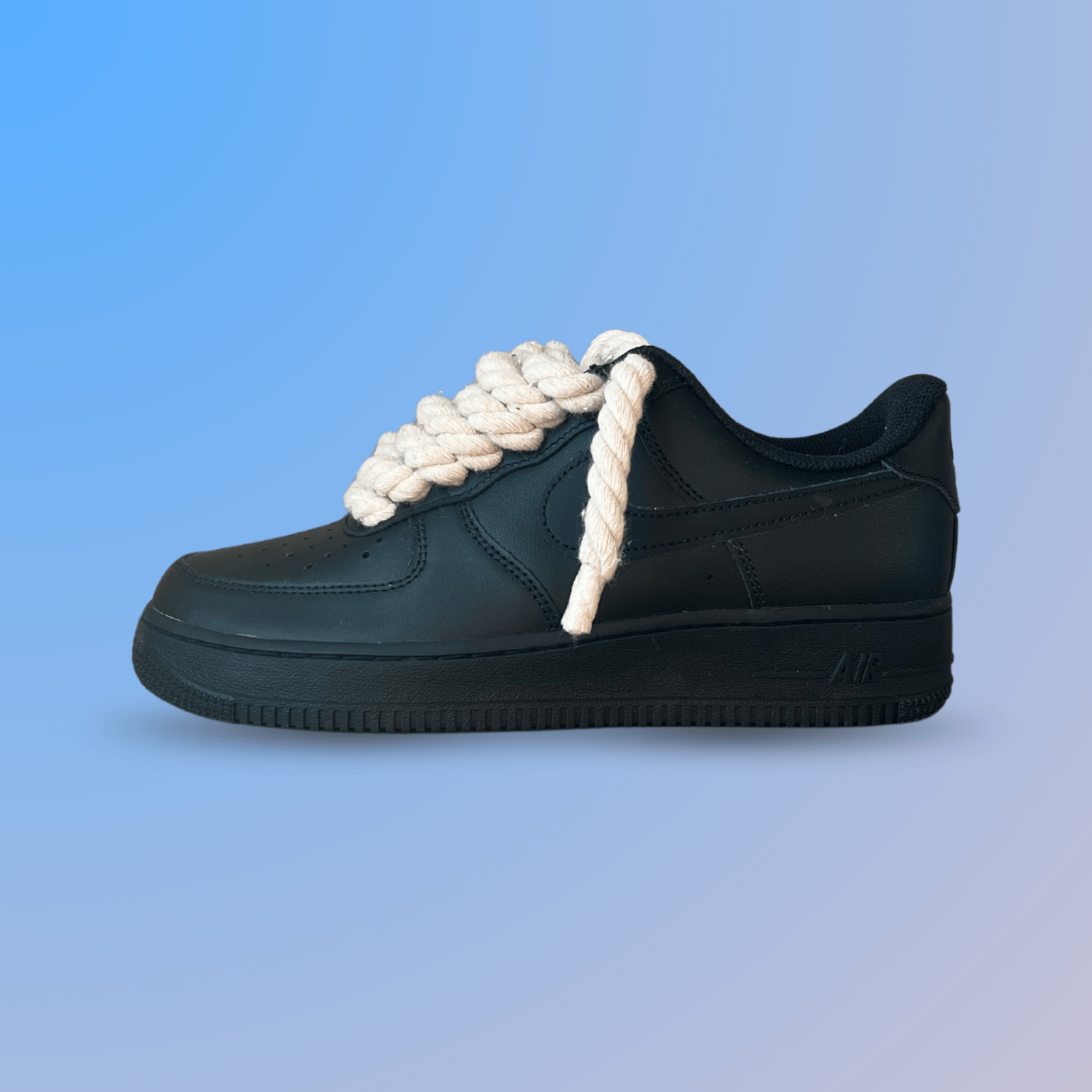 Nike Air Force 1 '07 Black Chunky Rope Lace (Beige) (New)