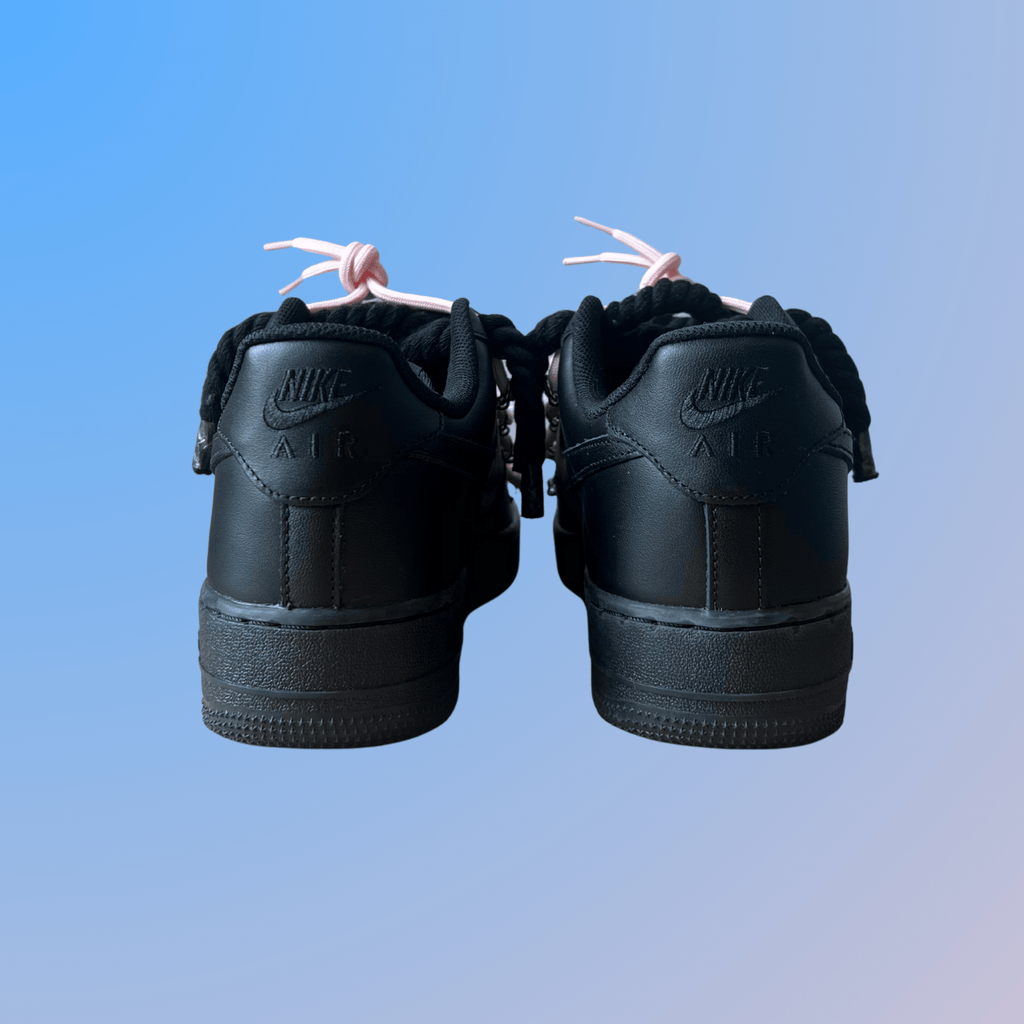 Nike Air Force 1 Black Lanvin Rope Lace (Black White) (új)