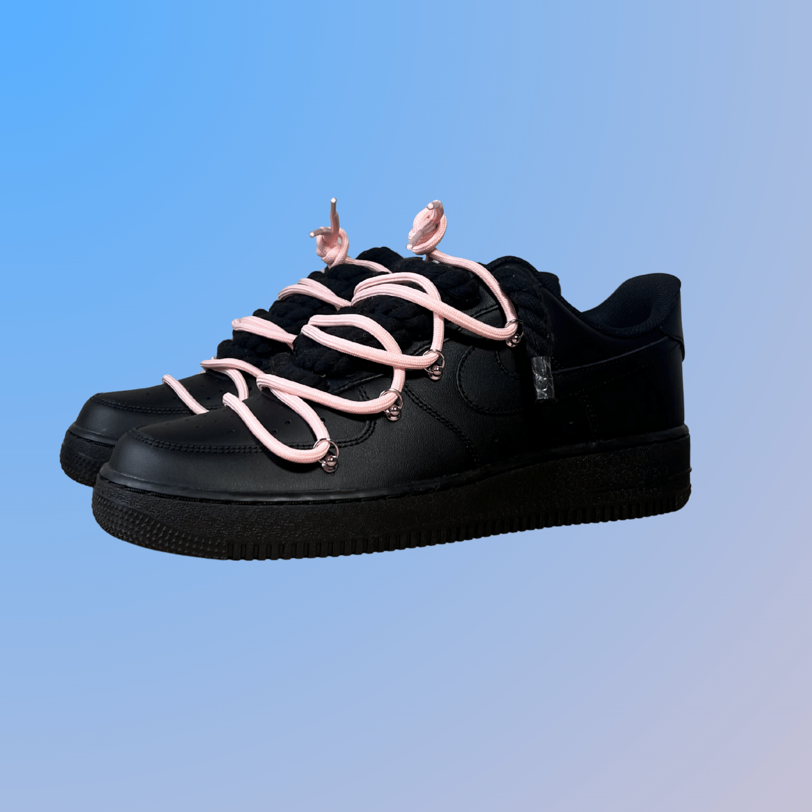 Nike Air Force 1 Black Lanvin Rope Lace (Black White) (új)