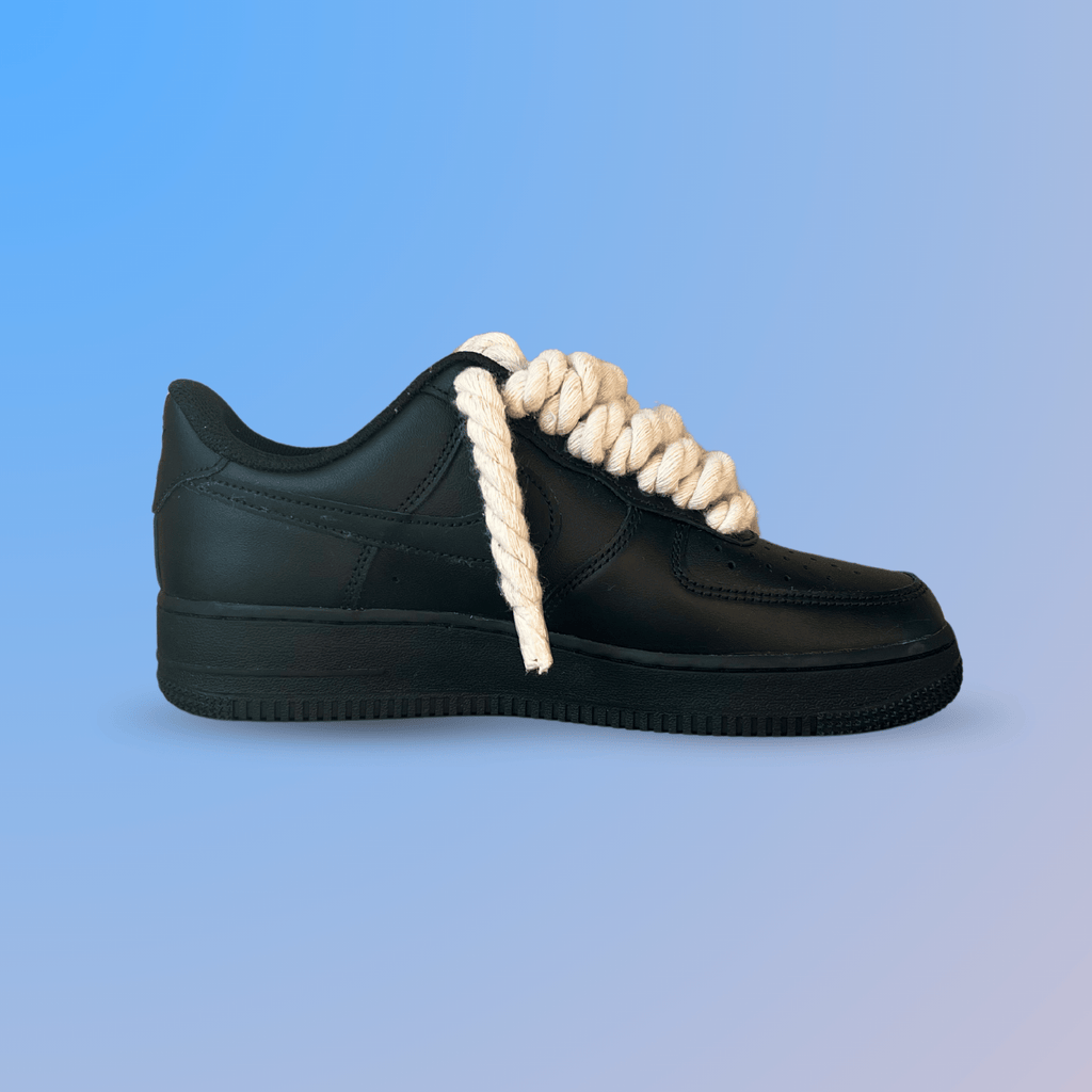 Nike Air Force 1 '07 Black Chunky Rope Lace (Beige) (New)