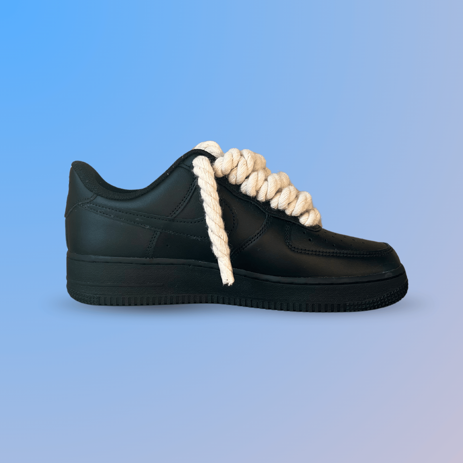 Nike Air Force 1 '07 Black Chunky Rope Lace (Beige) (New)
