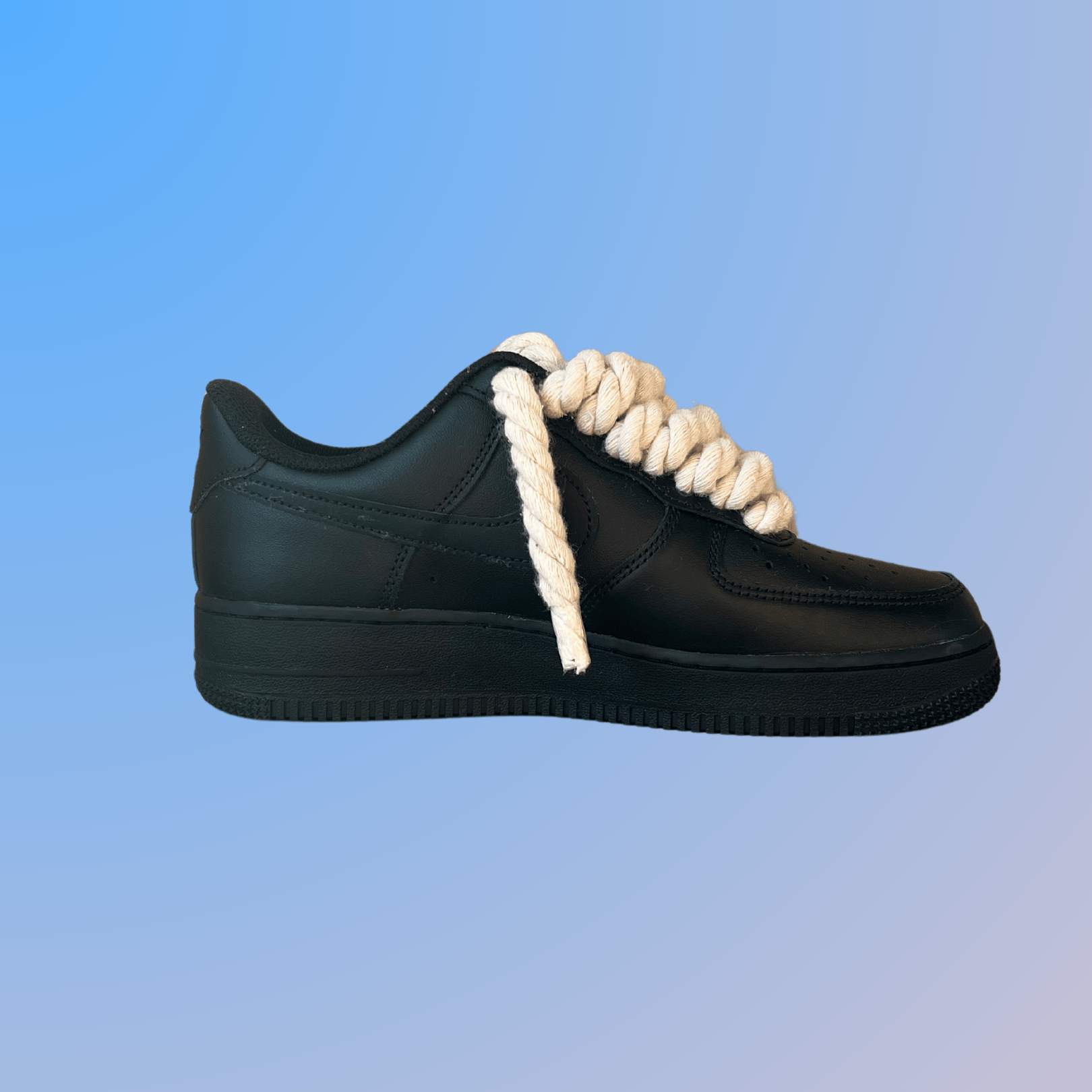 Nike Air Force 1 '07 Black Chunky Rope Lace (Beige) (New)