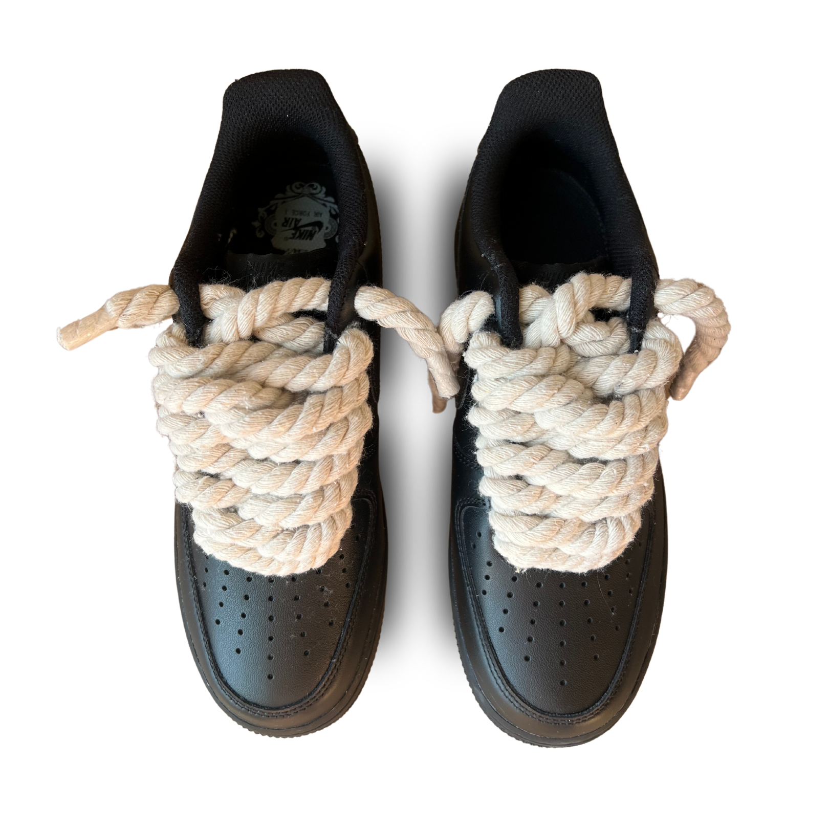 Nike Air Force 1 '07 Black Chunky Rope Lace (Beige) (New)