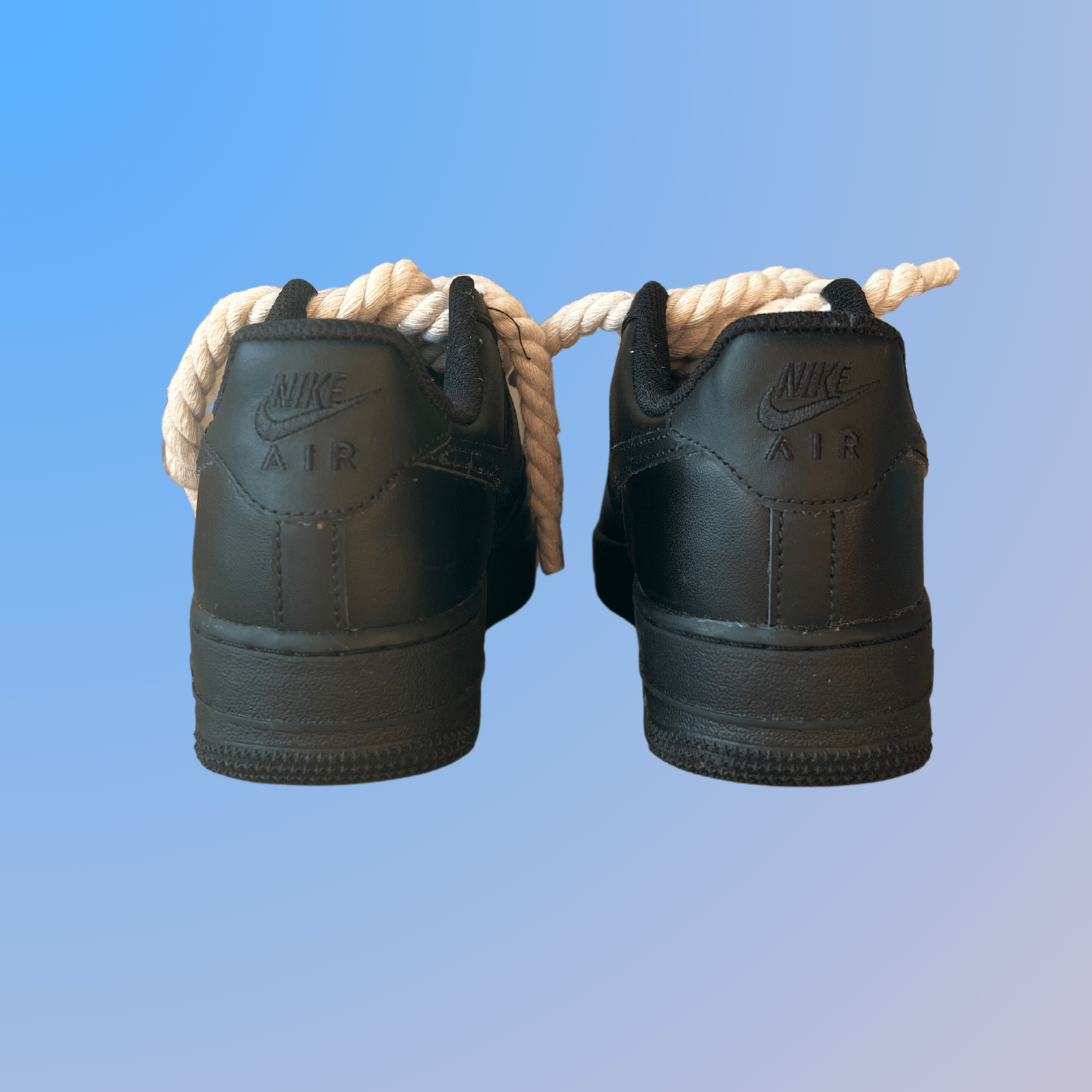 Nike Air Force 1 '07 Black Chunky Rope Lace Beige