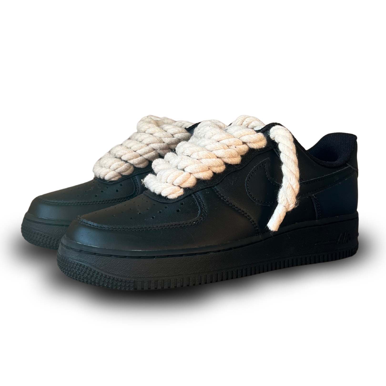 Nike Air Force 1 '07 Black Chunky Rope Lace (Beige) (New)