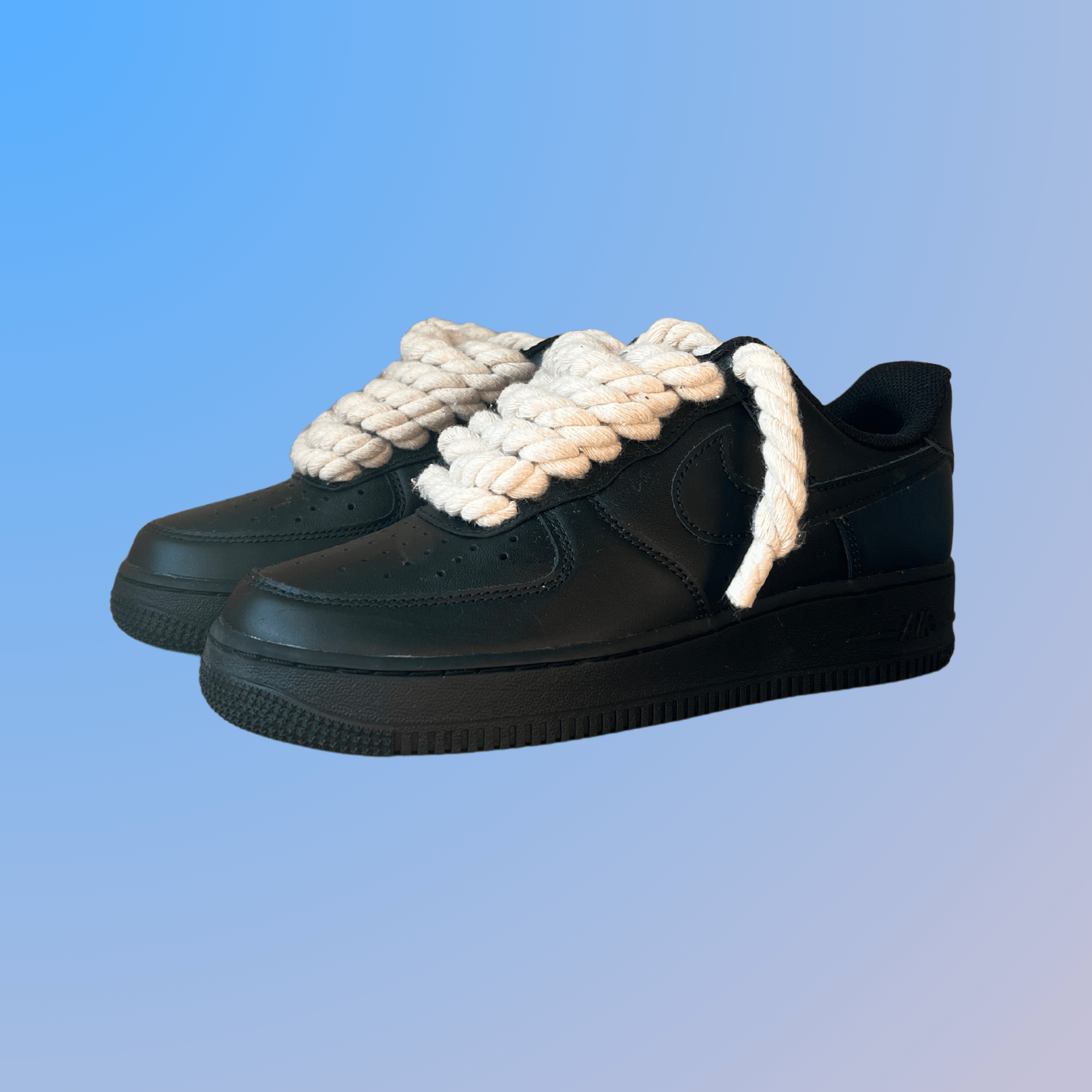 Nike Air Force 1 '07 Black Chunky Rope Lace (Beige) (New)