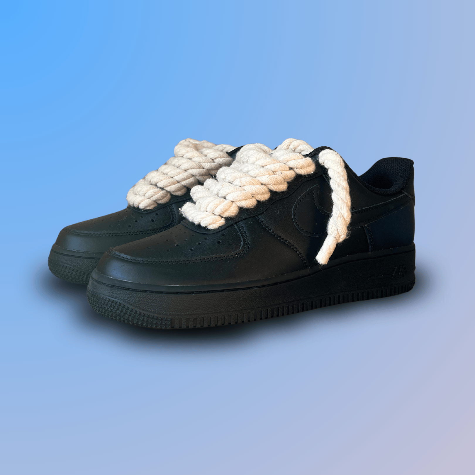 Nike Air Force 1 '07 Black Chunky Rope Lace (Beige) (New)