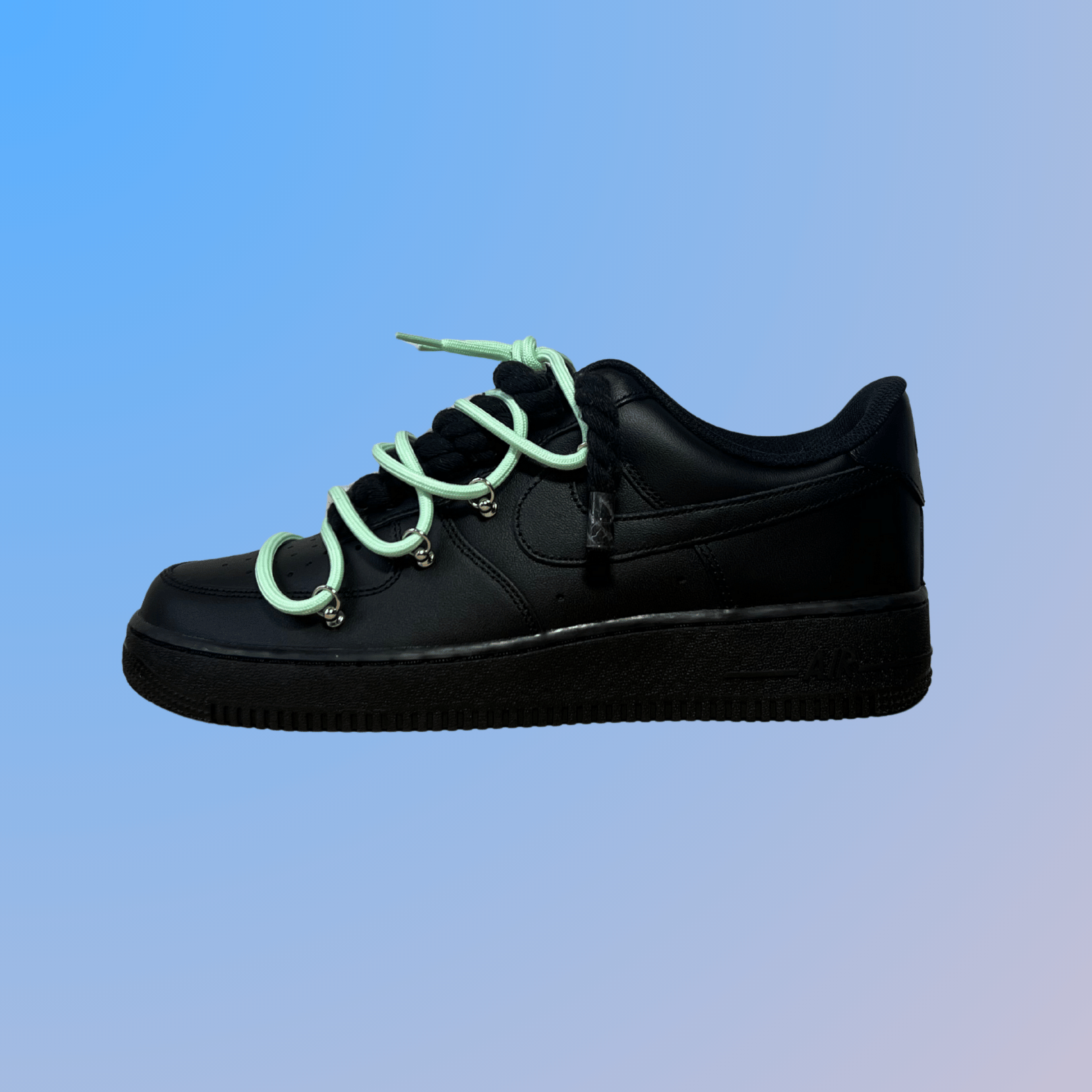 Nike Air Force 1 Black Lanvin Rope Lace (Black White) (új)