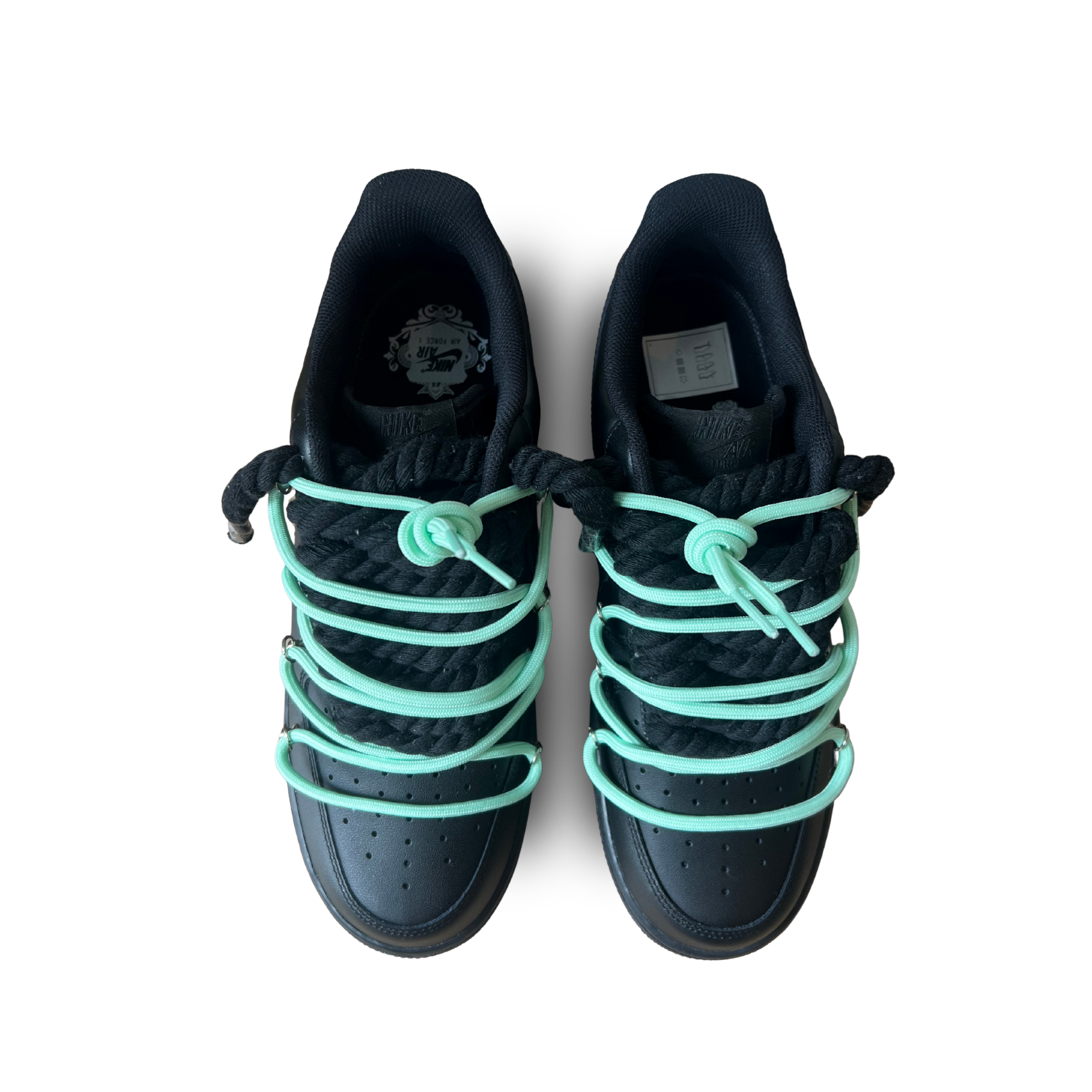 Nike Air Force 1 Black Lanvin Rope Lace (Black White) (új)