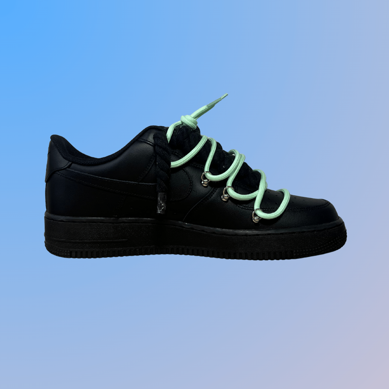 Nike Air Force 1 Black Lanvin Rope Lace (Black White) (új)
