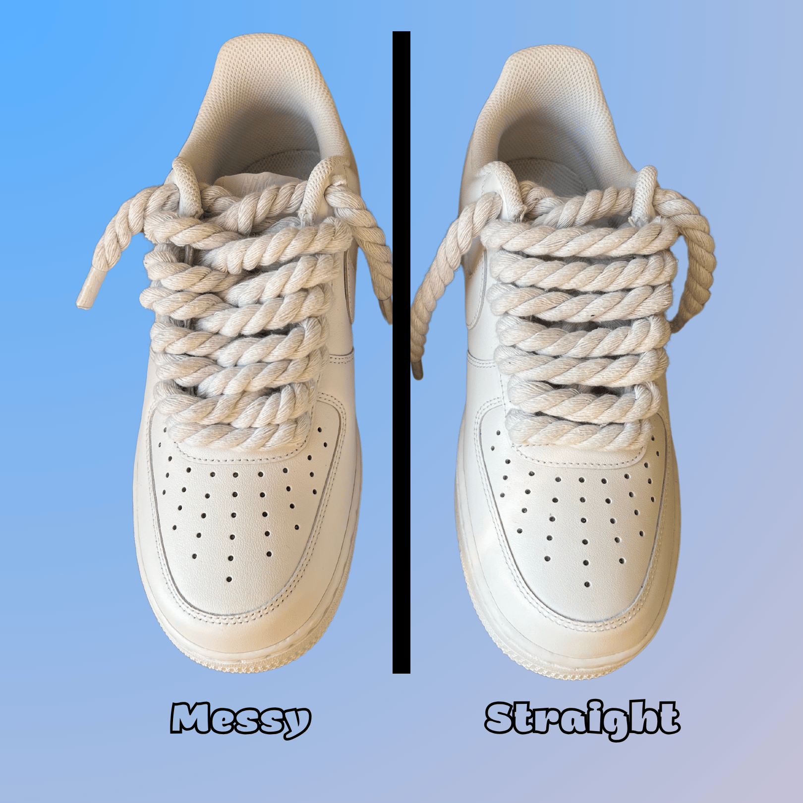 Nike Air Force 1 '07 Black Chunky Rope Lace Brown