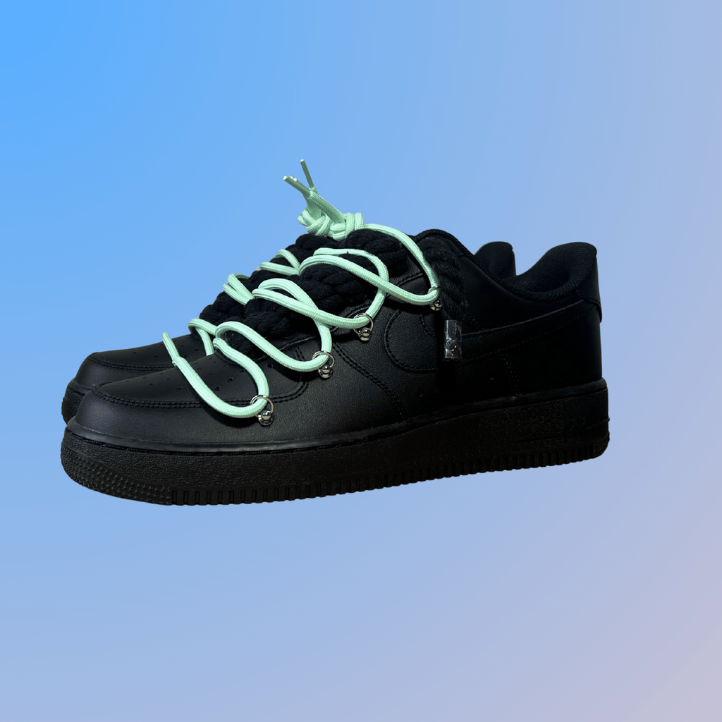 Nike Air Force 1 Black Lanvin Rope Lace (Black White) (új)