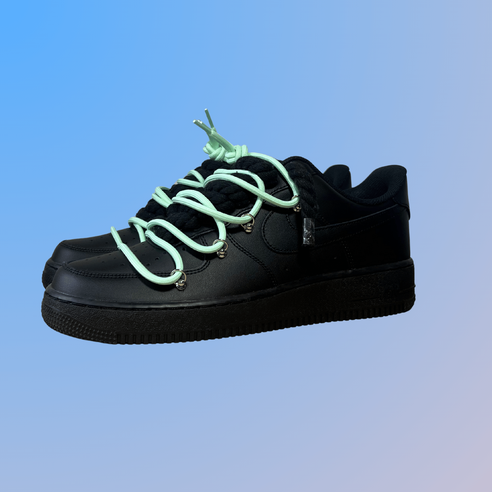 Nike Air Force 1 Black Lanvin Rope Lace (Black White) (új)