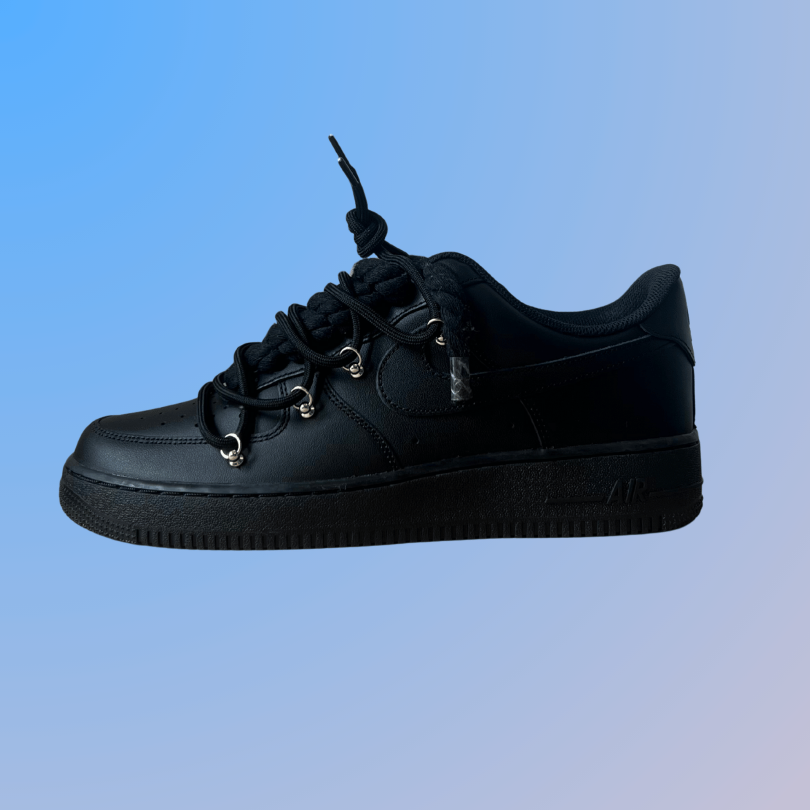Nike Air Force 1 Black Lanvin Rope Lace (Black White) (új)