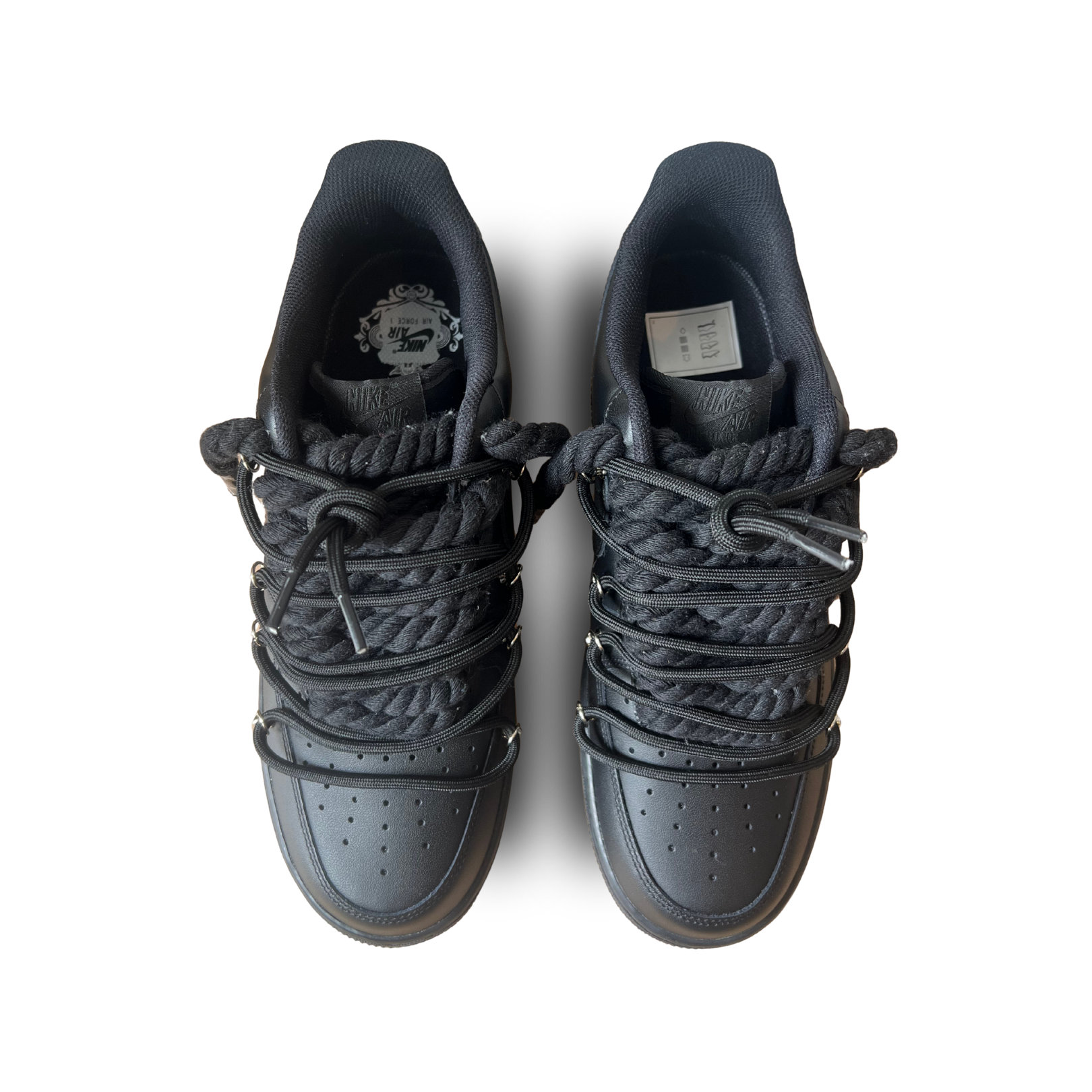 Nike Air Force 1 Black Lanvin Rope Lace (Black White) (új)