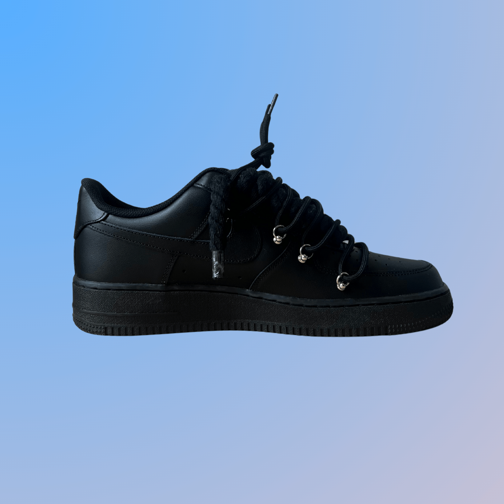 Nike Air Force 1 Black Lanvin Rope Lace (Black White) (új)