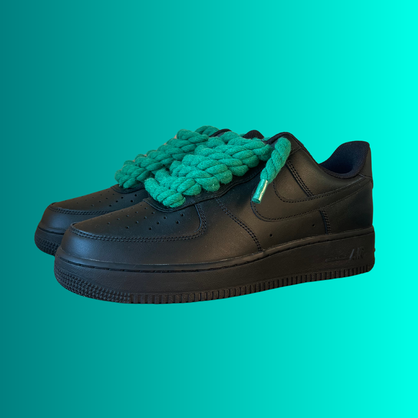 Nike Air Force 1 '07 Black Chunky Rope Lace (Green) (új)