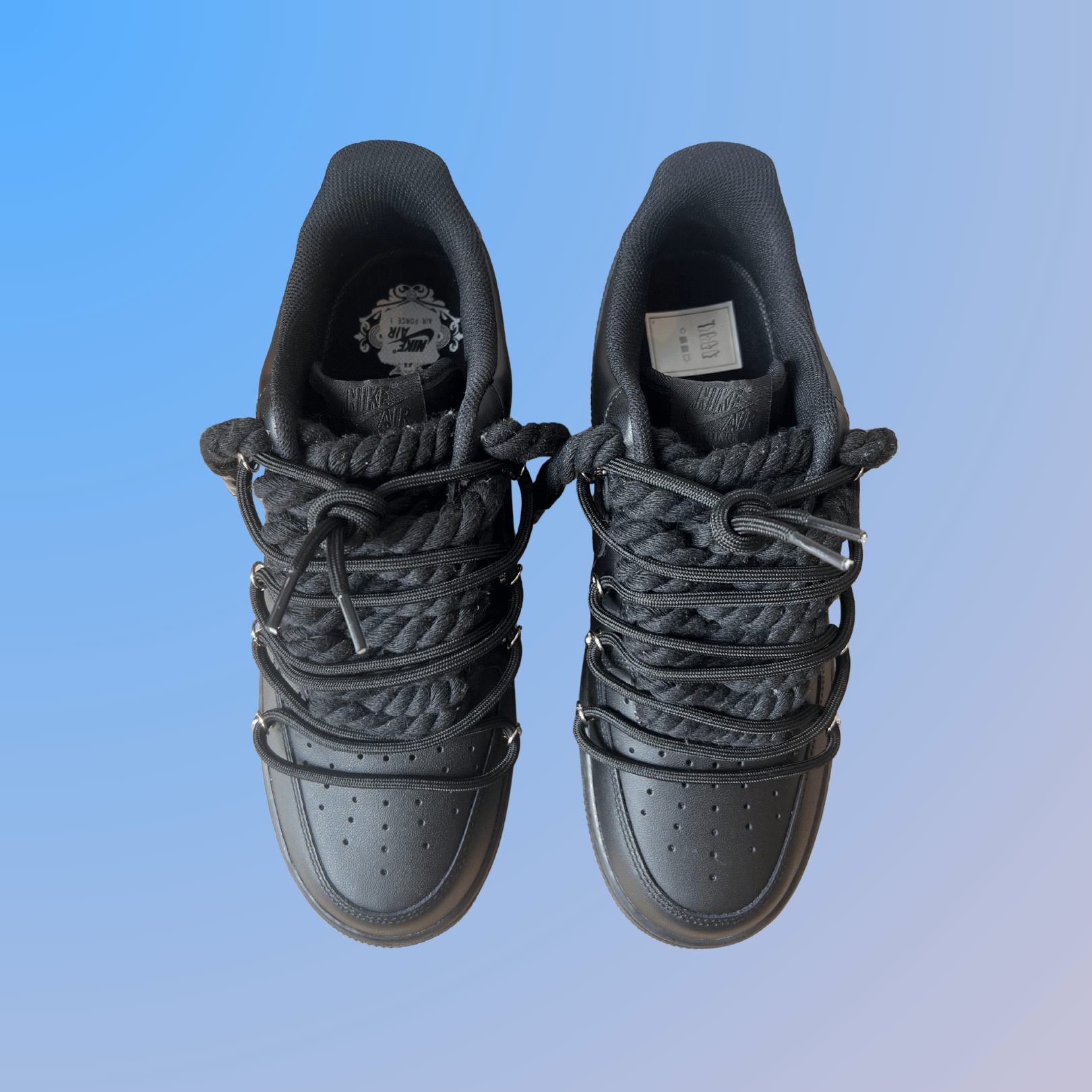 Nike Air Force 1 Black Lanvin Rope Lace (Black White) (új)
