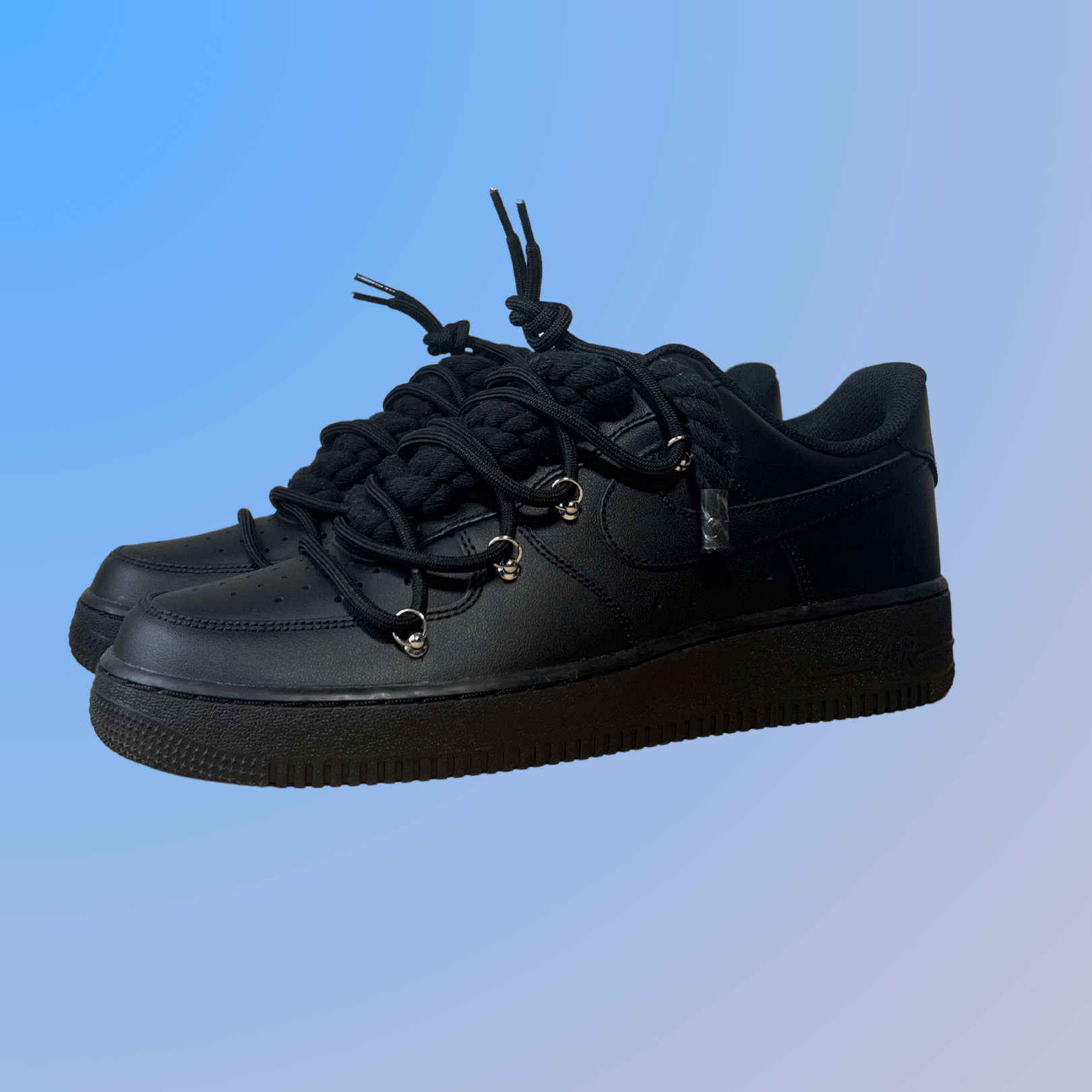 Nike Air Force 1 Black Lanvin Rope Lace (Black White) (új)