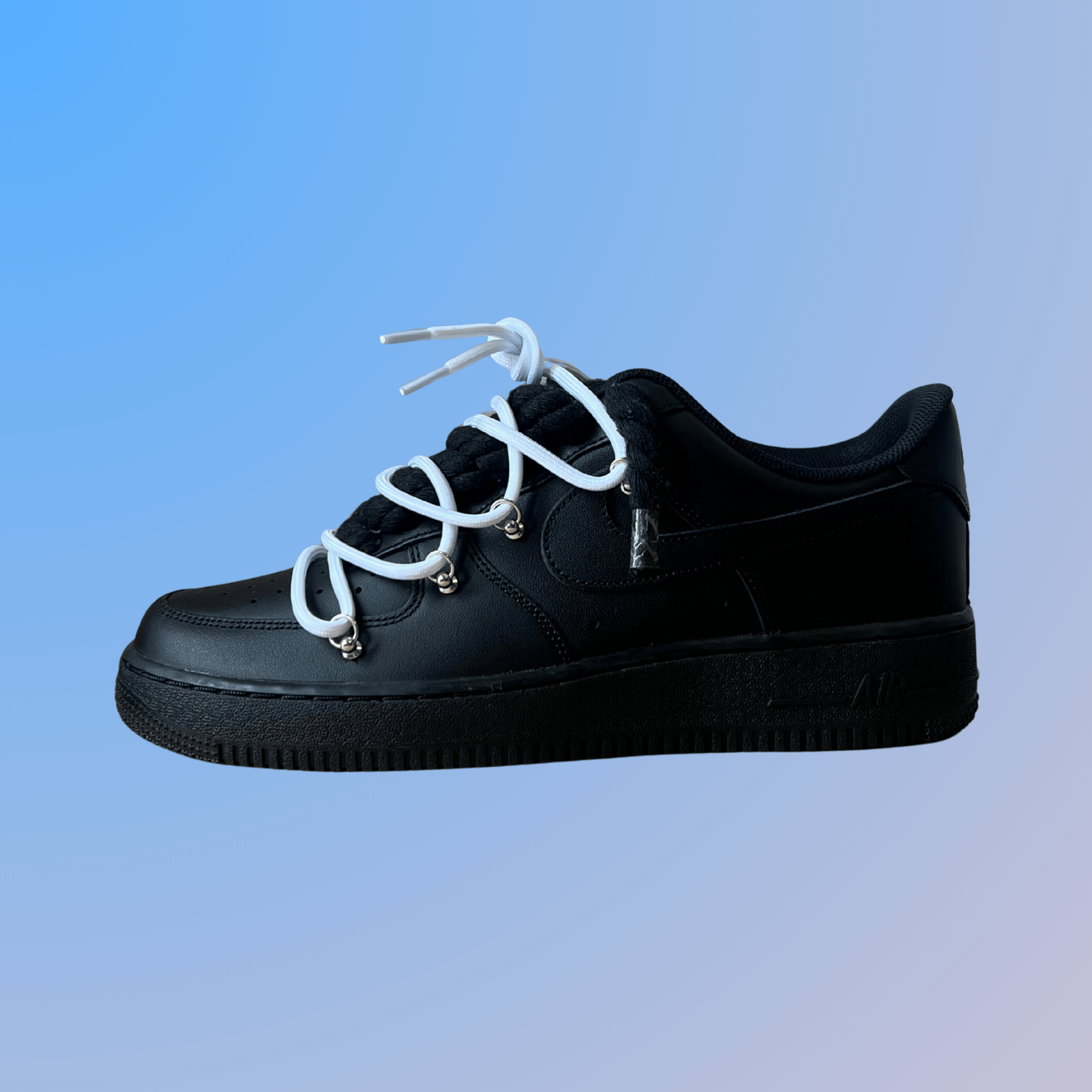 Nike Air Force 1 Black Lanvin Rope Lace (Black White) (új)